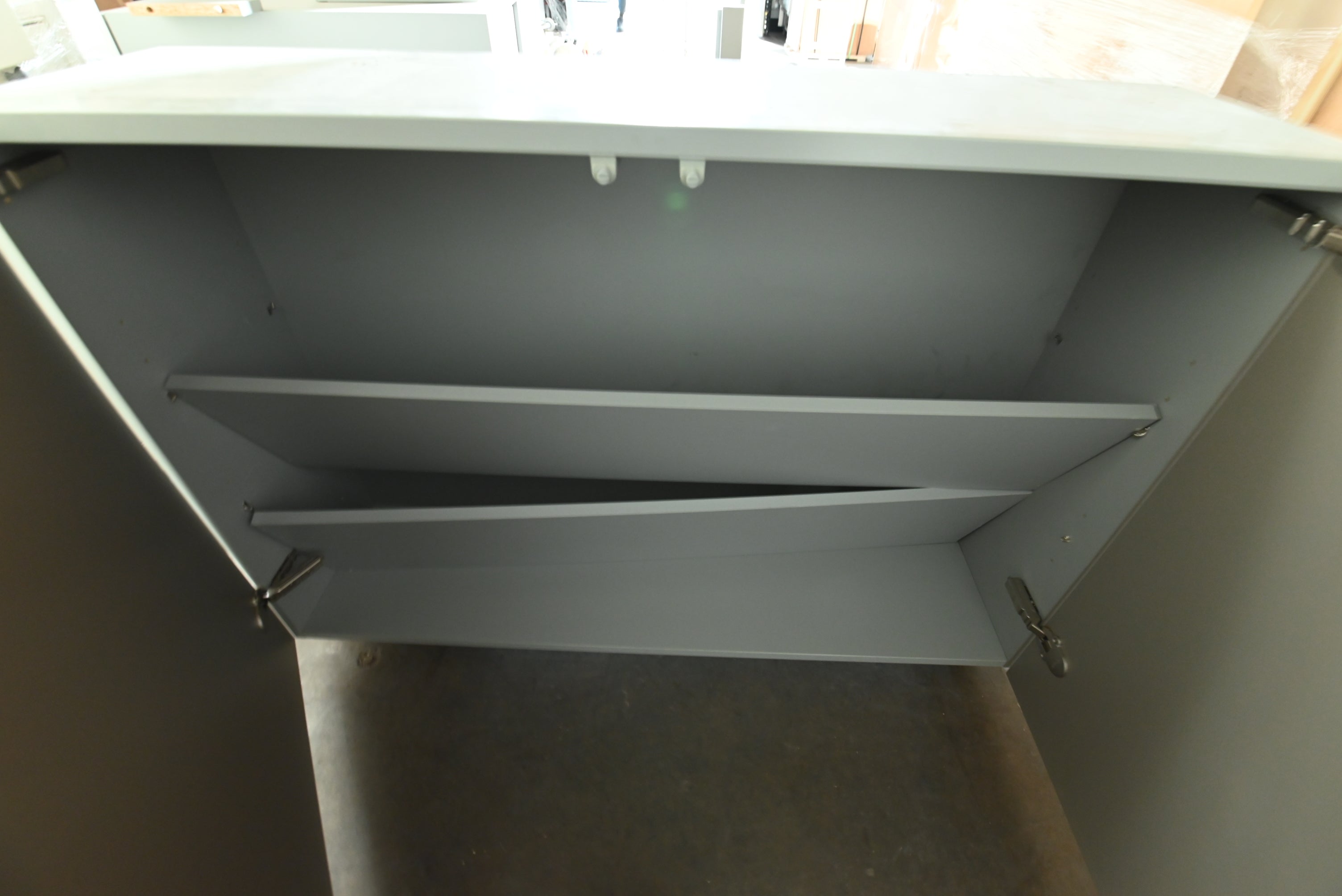 Bulthaup Modern Matte Grey Kitchen with Stone Countertops & Appliances