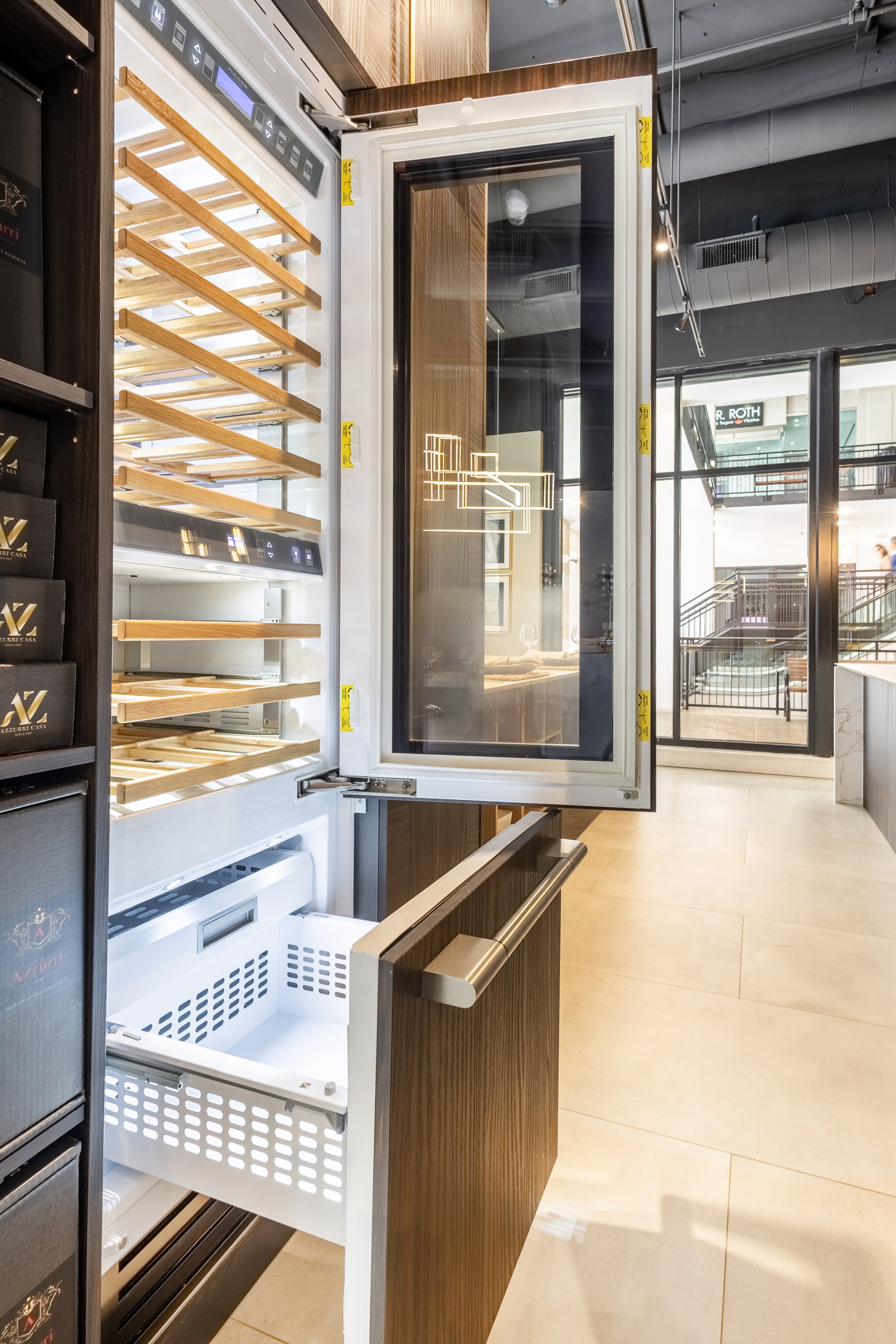 Azzurri Casa Transitional Kitchen with Double Waterfall Island, Dekton Countertops & Monogram Appliances