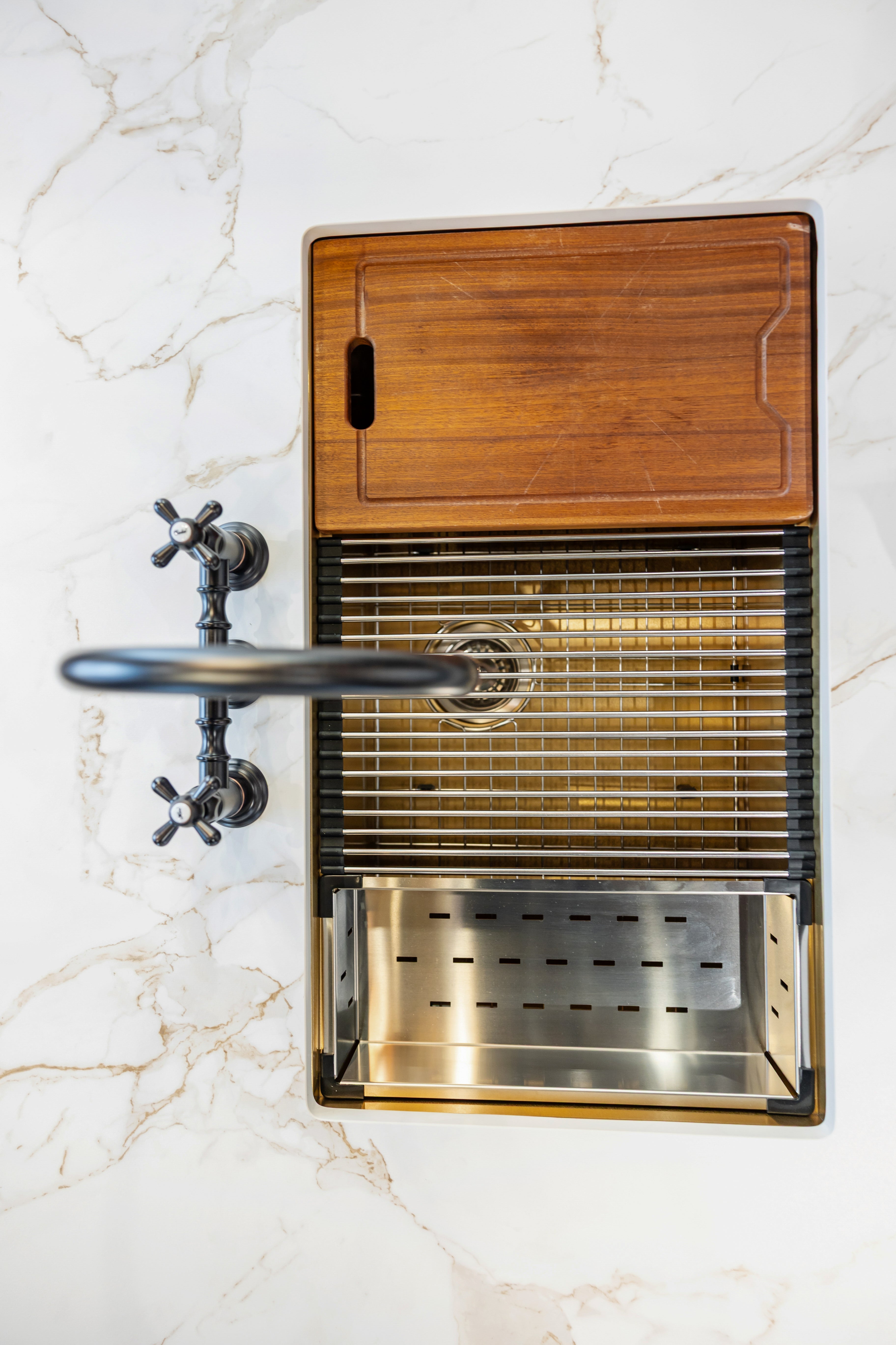 Azzurri Casa Transitional Kitchen with Double Waterfall Island, Dekton Countertops & Monogram Appliances