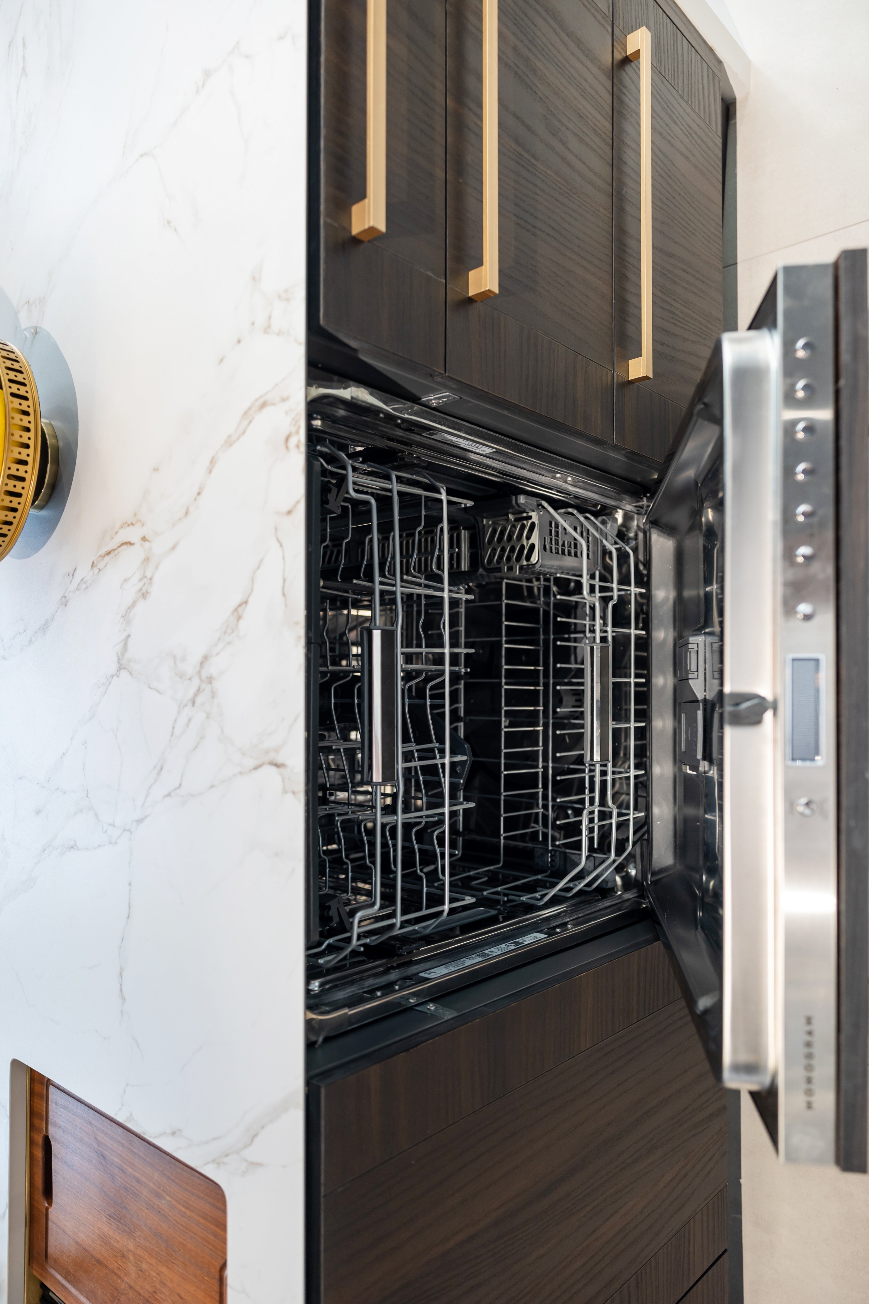 Azzurri Casa Transitional Kitchen with Double Waterfall Island, Dekton Countertops & Monogram Appliances