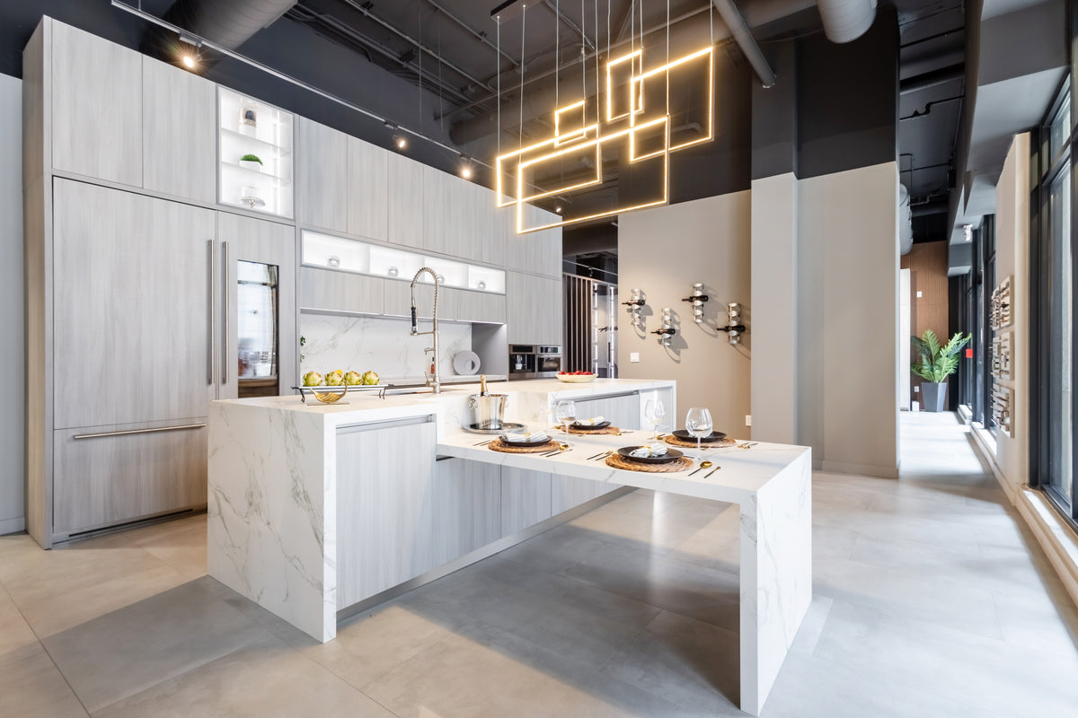 Azzurri Casa Light Grey Italian Kitchen | Dekton & Fulgor Milano