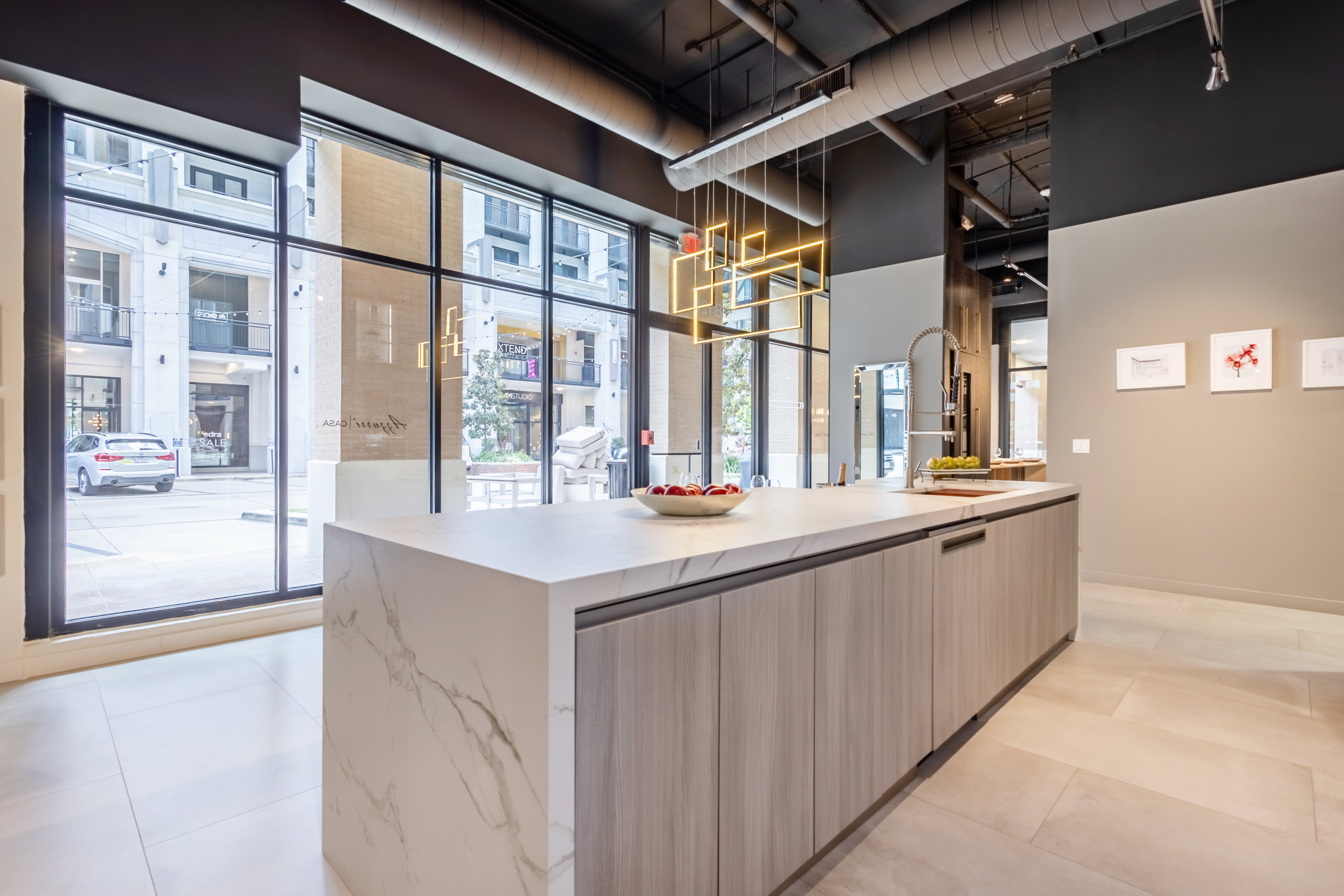 Azzurri Casa Light Grey Italian Style Modern Kitchen with Dekton Countertops and Fulgor Milano Appliances