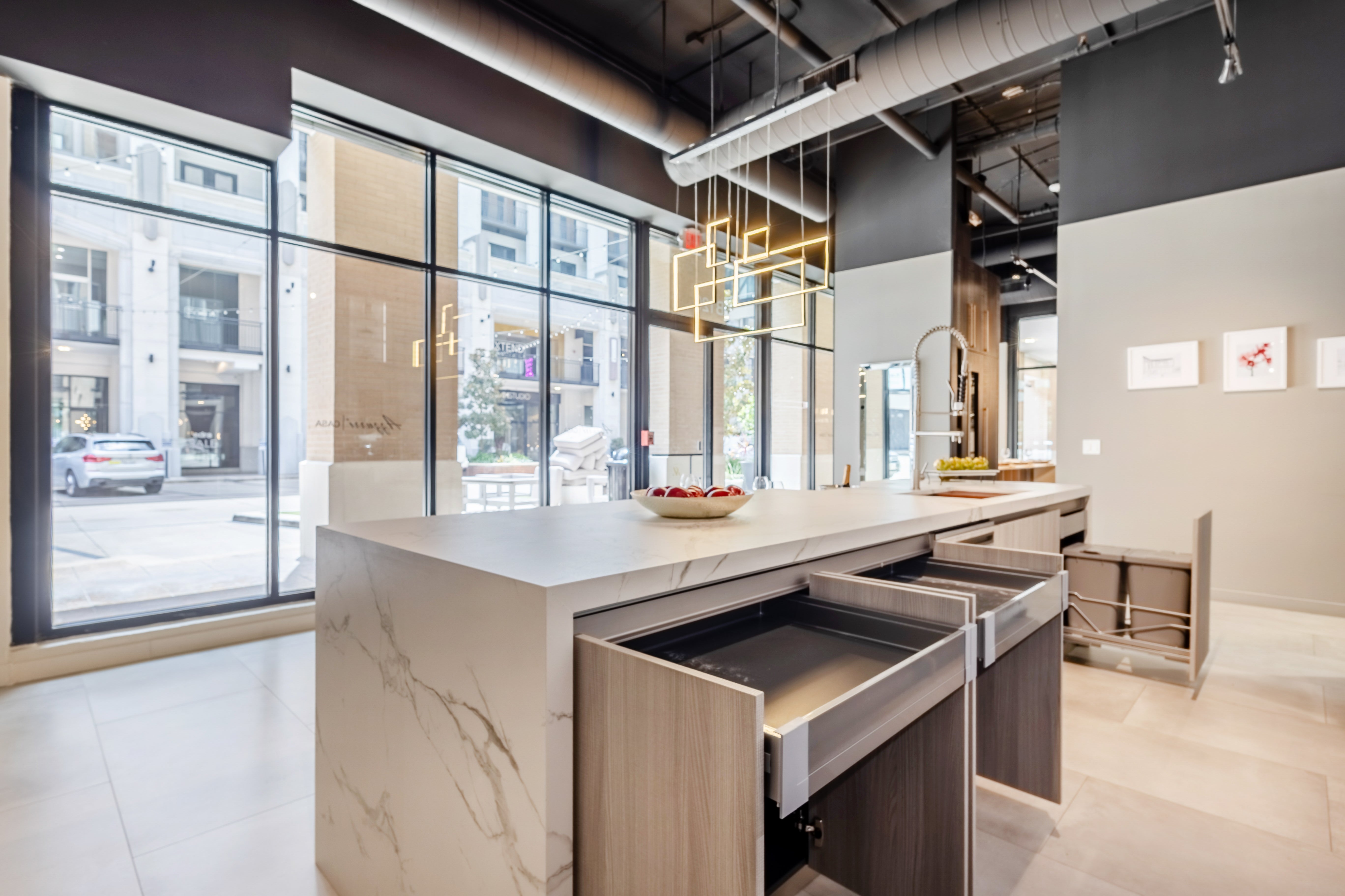 Azzurri Casa Light Grey Italian Style Modern Kitchen with Dekton Countertops and Fulgor Milano Appliances