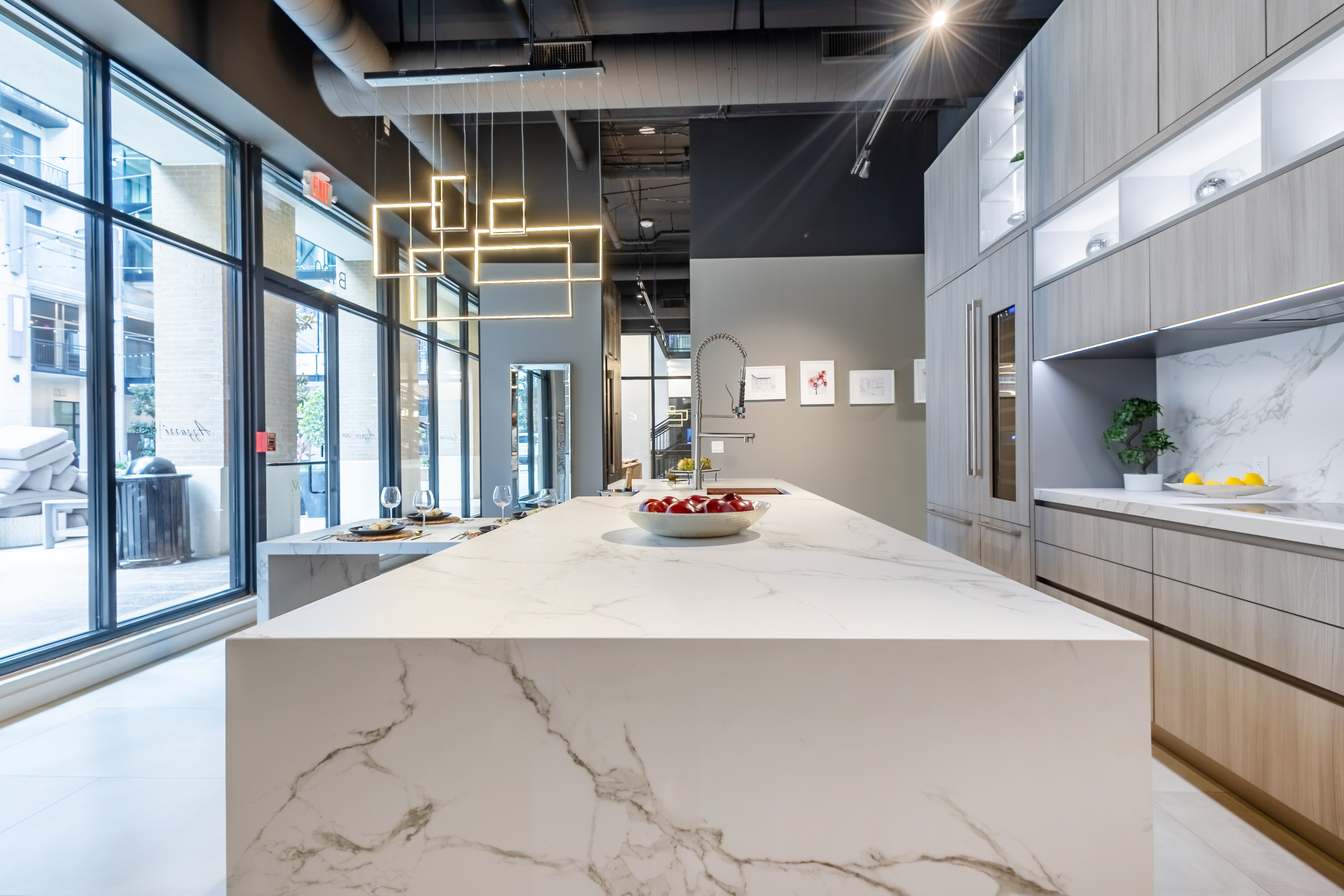 Azzurri Casa Light Grey Italian Style Modern Kitchen with Dekton Countertops and Fulgor Milano Appliances