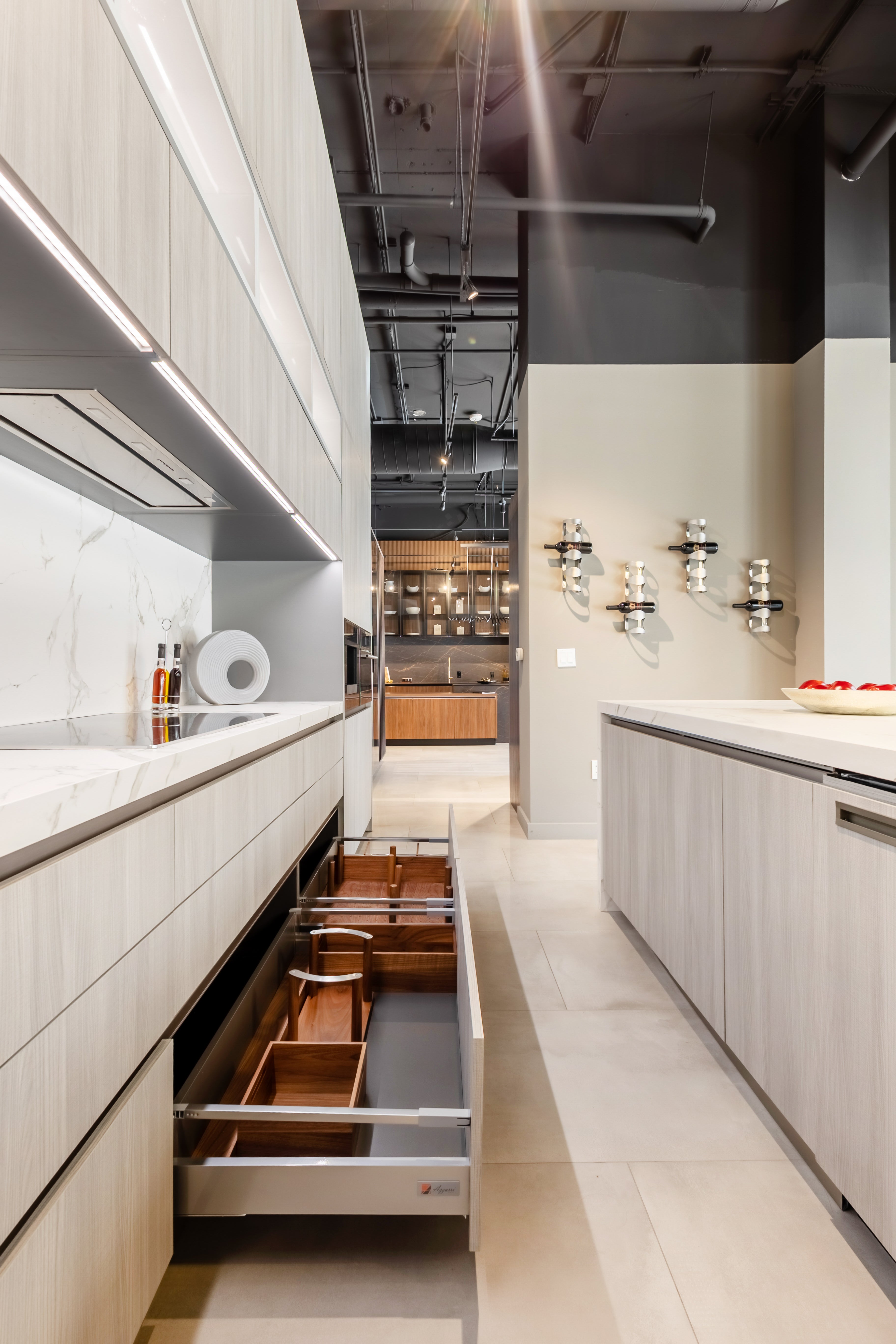 Azzurri Casa Light Grey Italian Style Modern Kitchen with Dekton Countertops and Fulgor Milano Appliances