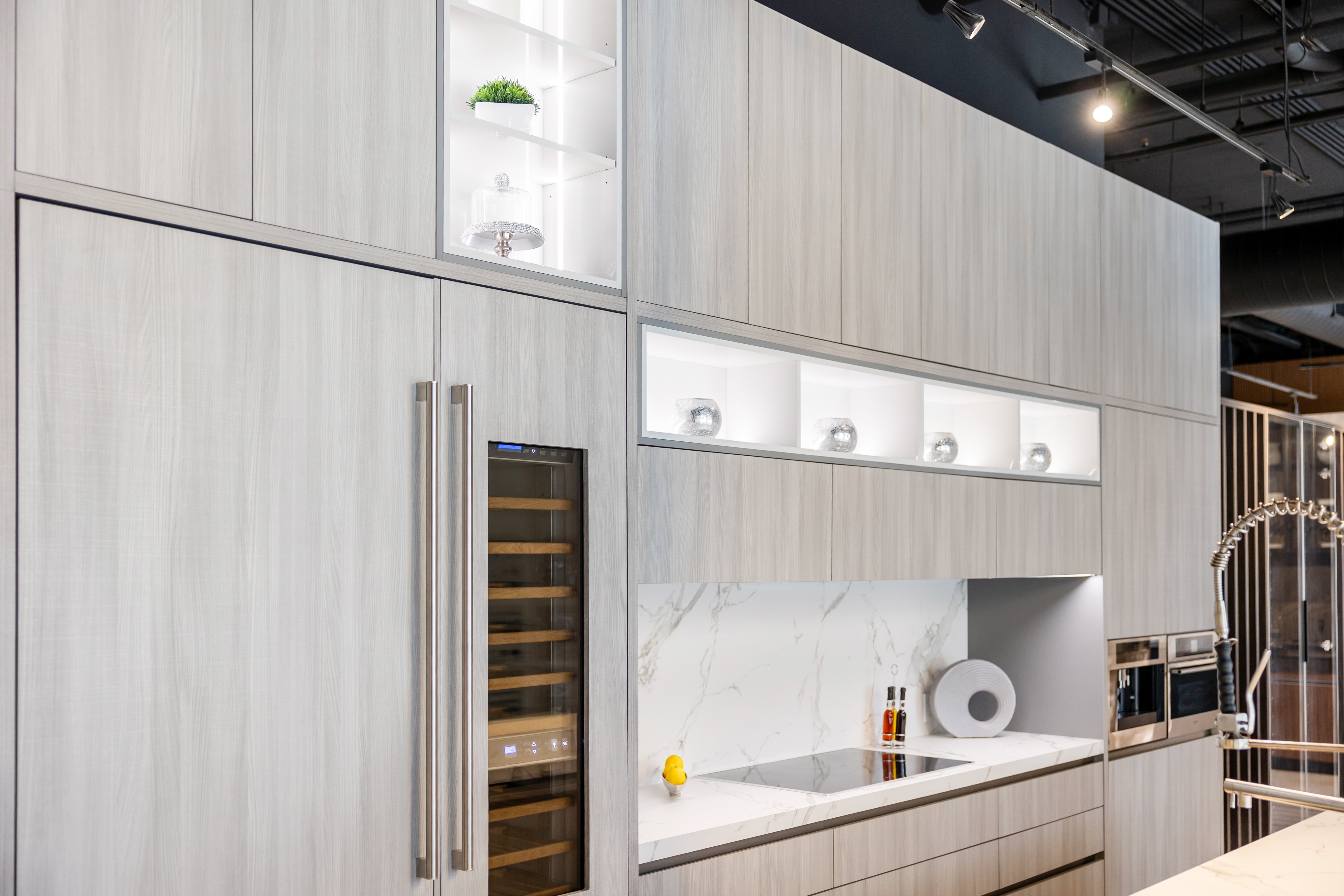 Azzurri Casa Light Grey Italian Style Modern Kitchen with Dekton Countertops and Fulgor Milano Appliances