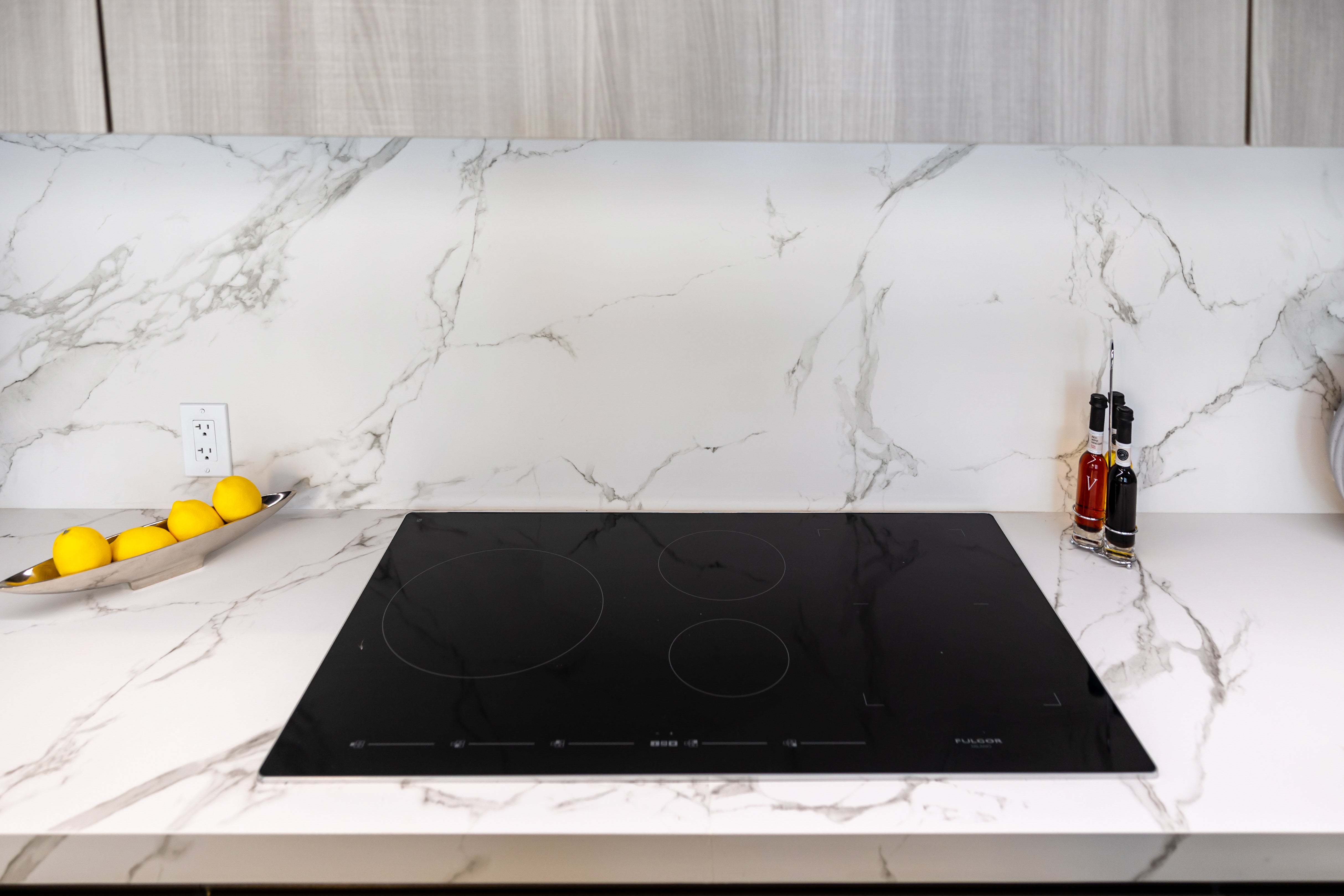 Azzurri Casa Light Grey Italian Style Modern Kitchen with Dekton Countertops and Fulgor Milano Appliances