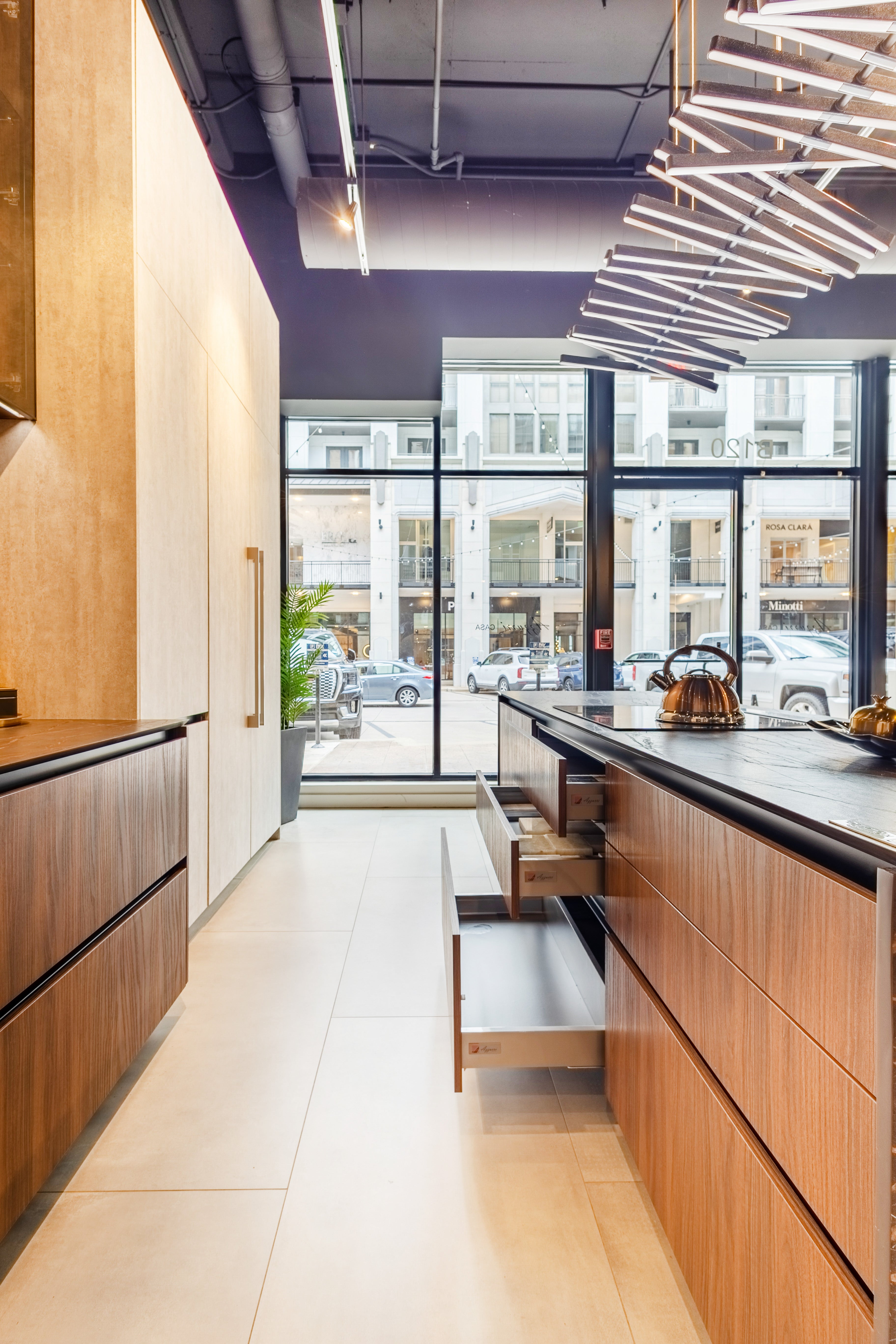 Azzurri Casa Dubai Style Modern Kitchen with Dekton Countertops and Monogram Appliances