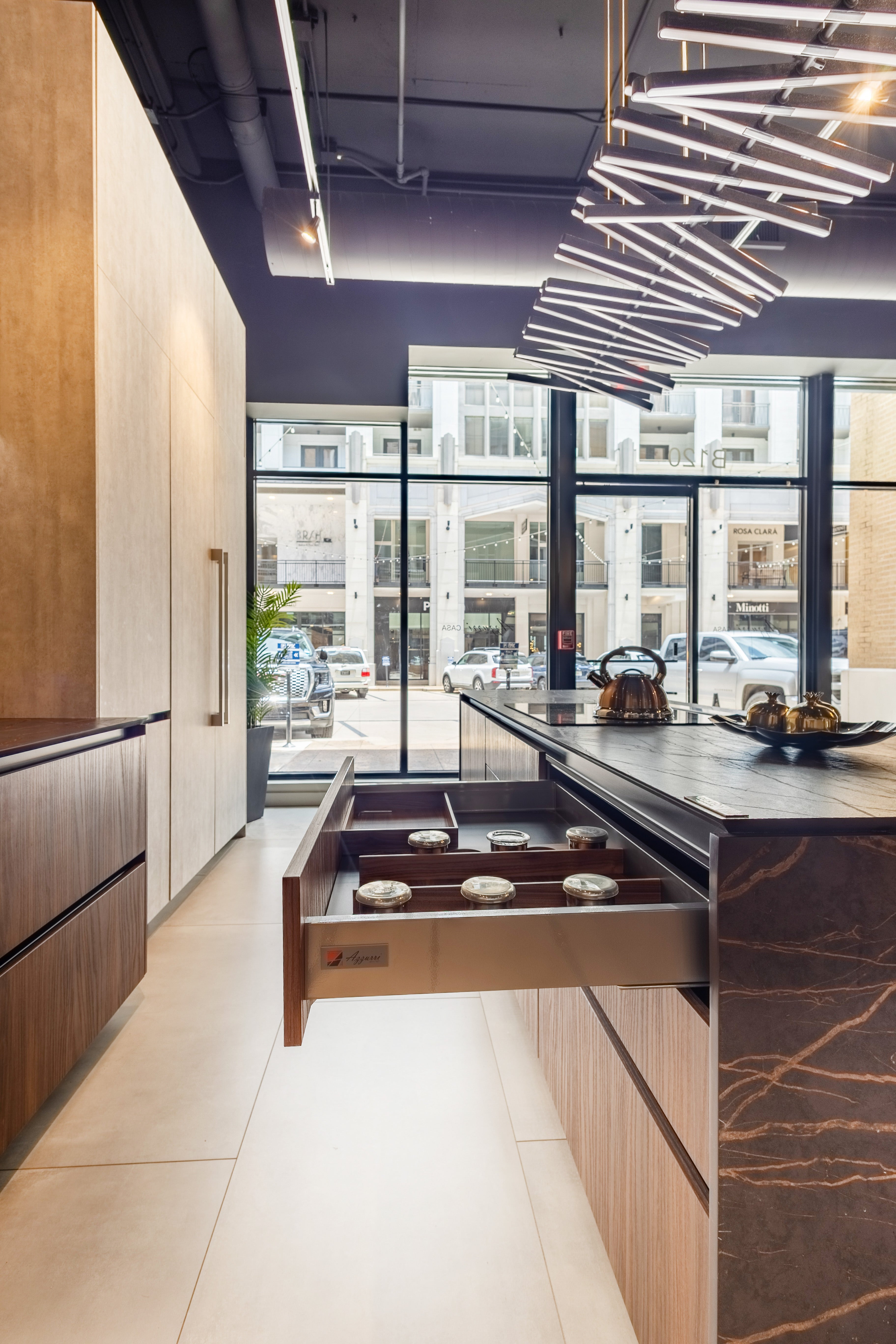 Azzurri Casa Dubai Style Modern Kitchen with Dekton Countertops and Monogram Appliances