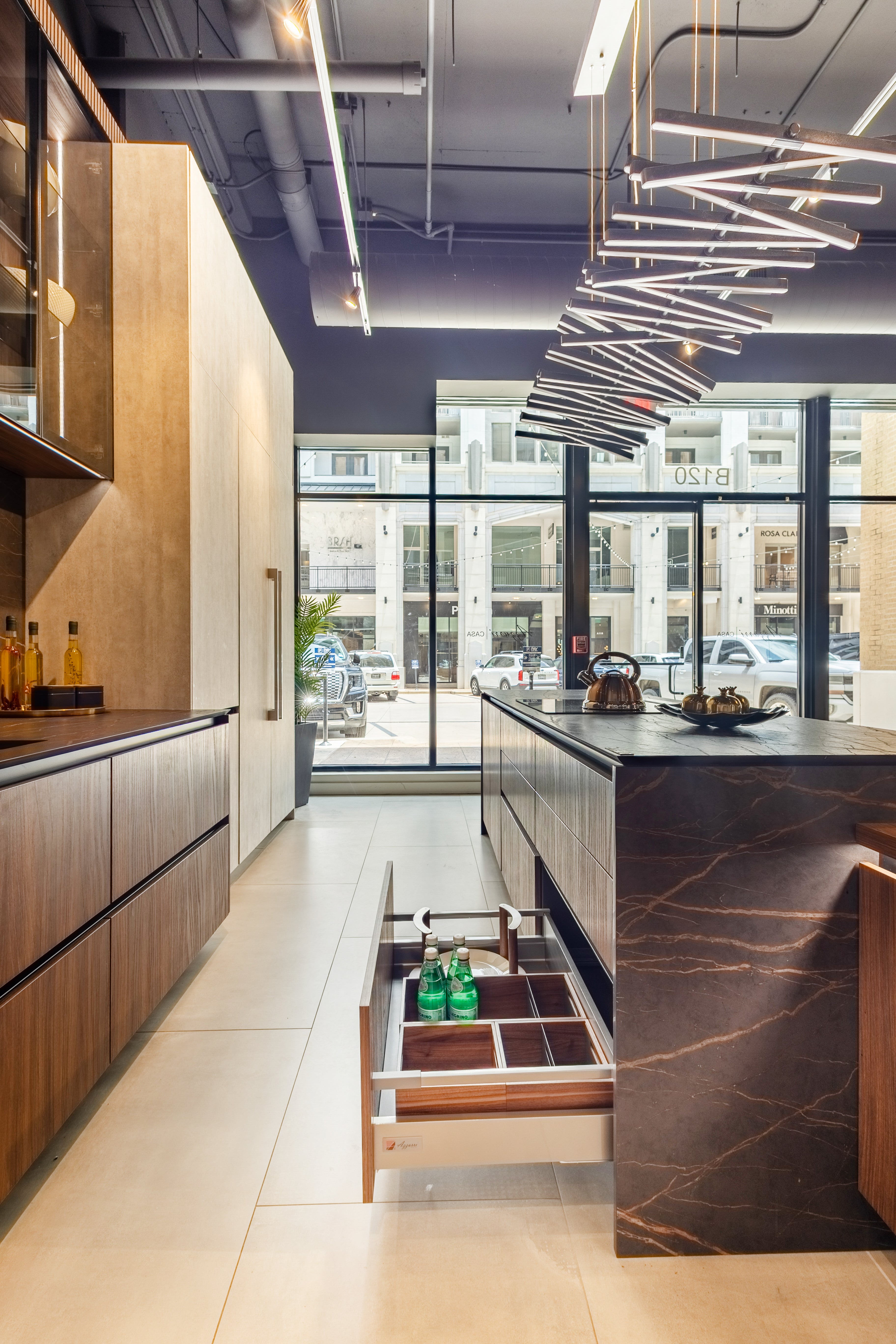 Azzurri Casa Dubai Style Modern Kitchen with Dekton Countertops and Monogram Appliances