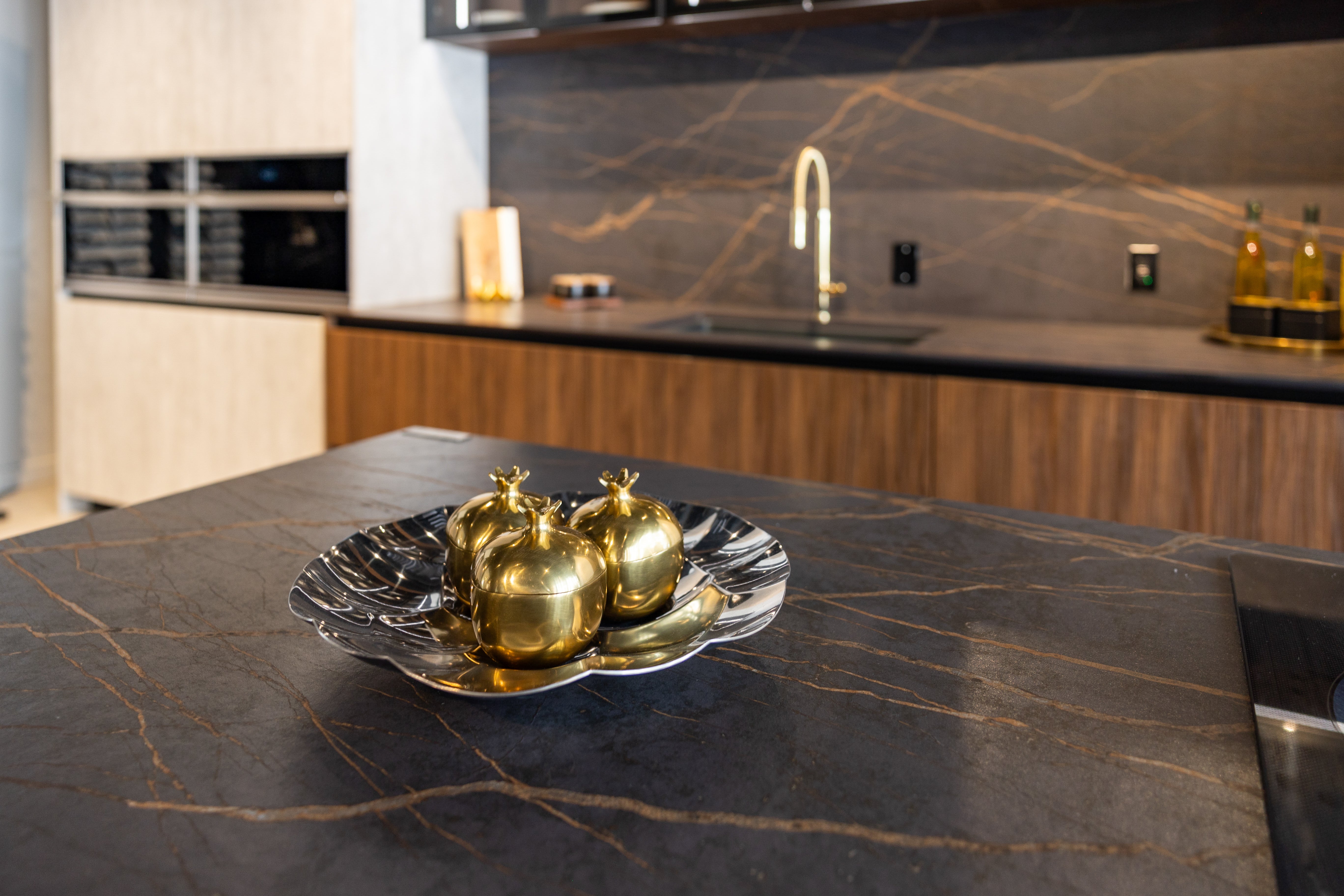 Azzurri Casa Dubai Style Modern Kitchen with Dekton Countertops and Monogram Appliances