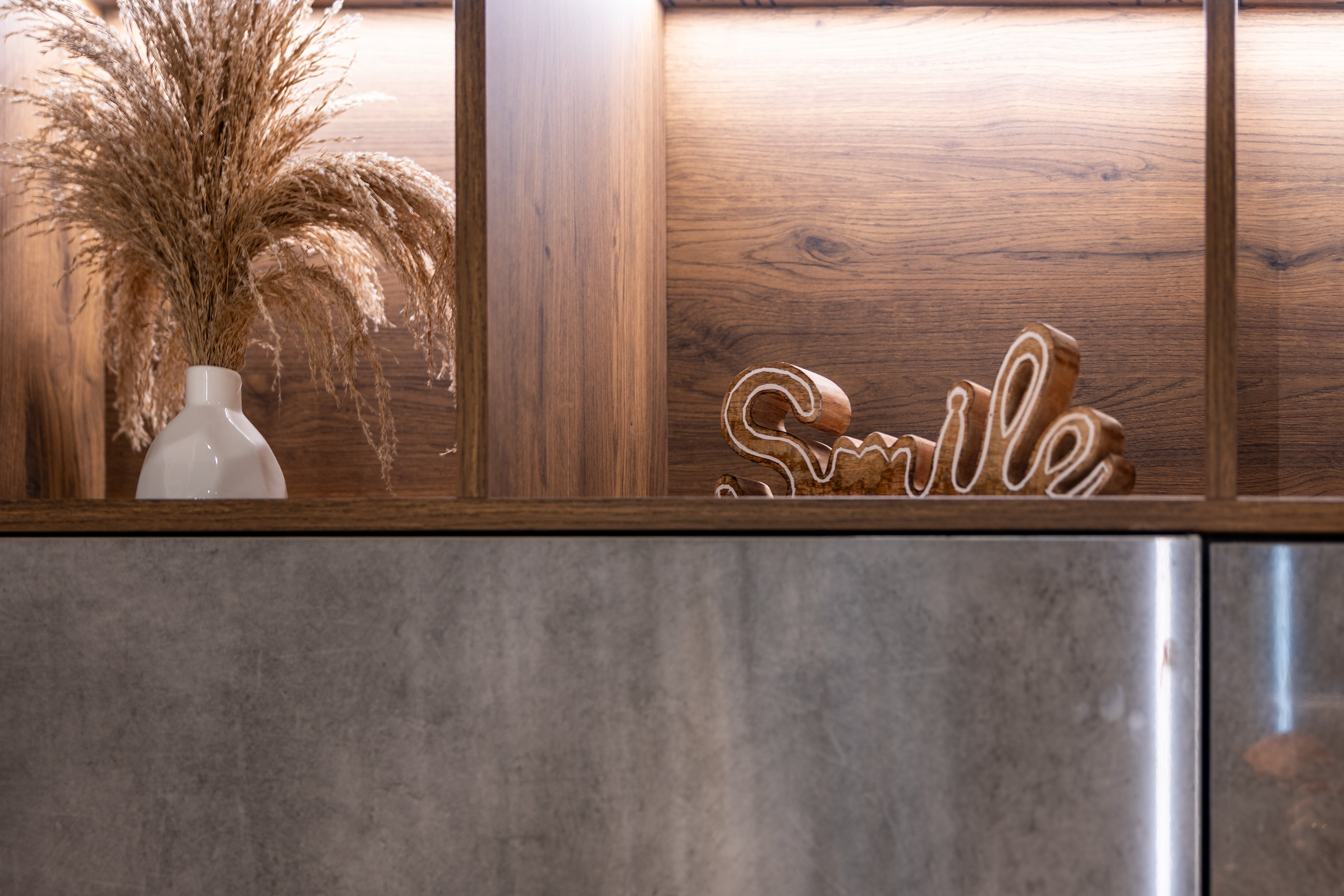 Azzurri Casa Wood Paneled and Matte White Complete Modern Bathroom with Oval Bathtub