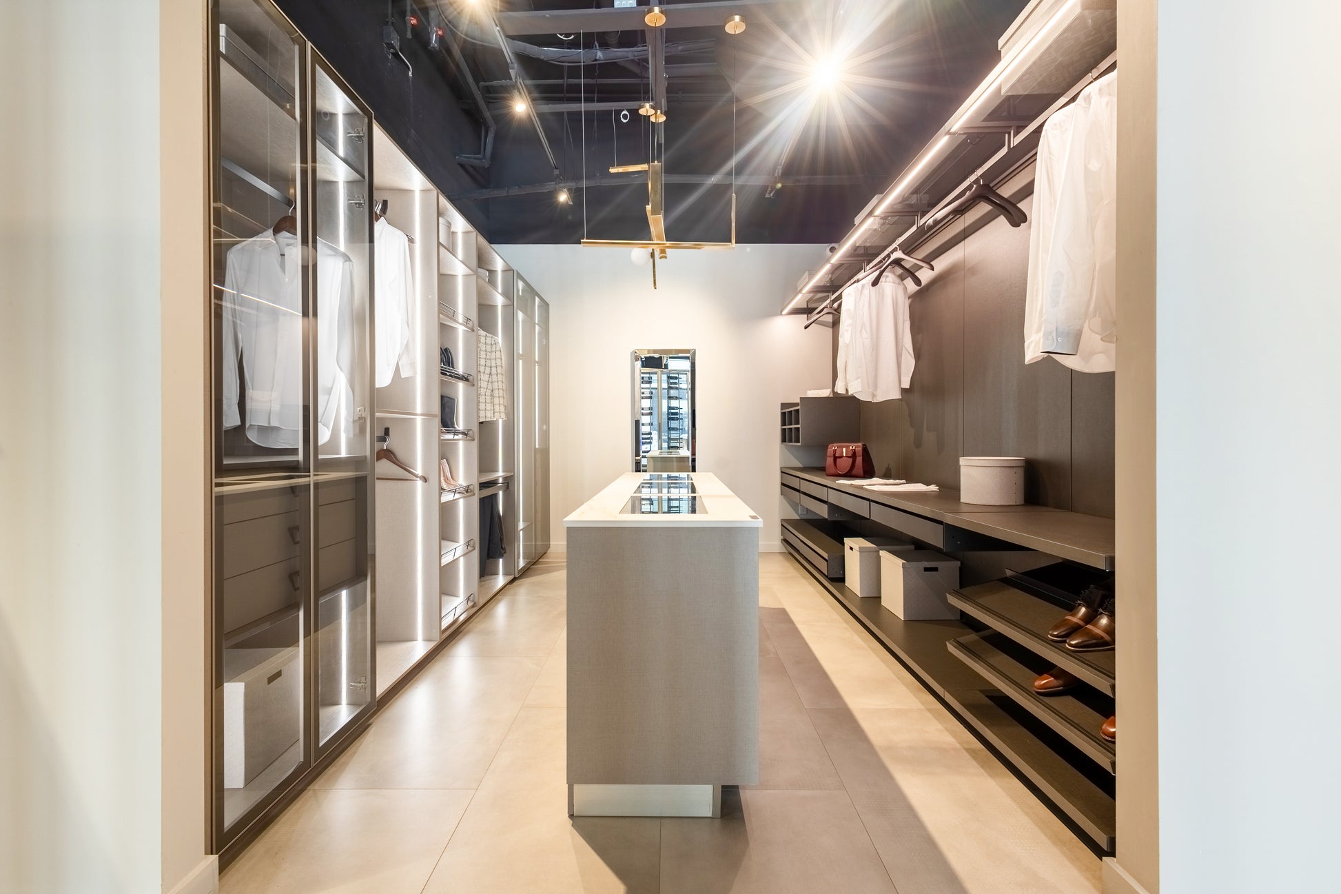 Azzurri Casa Modern Complete Closet System with Island
