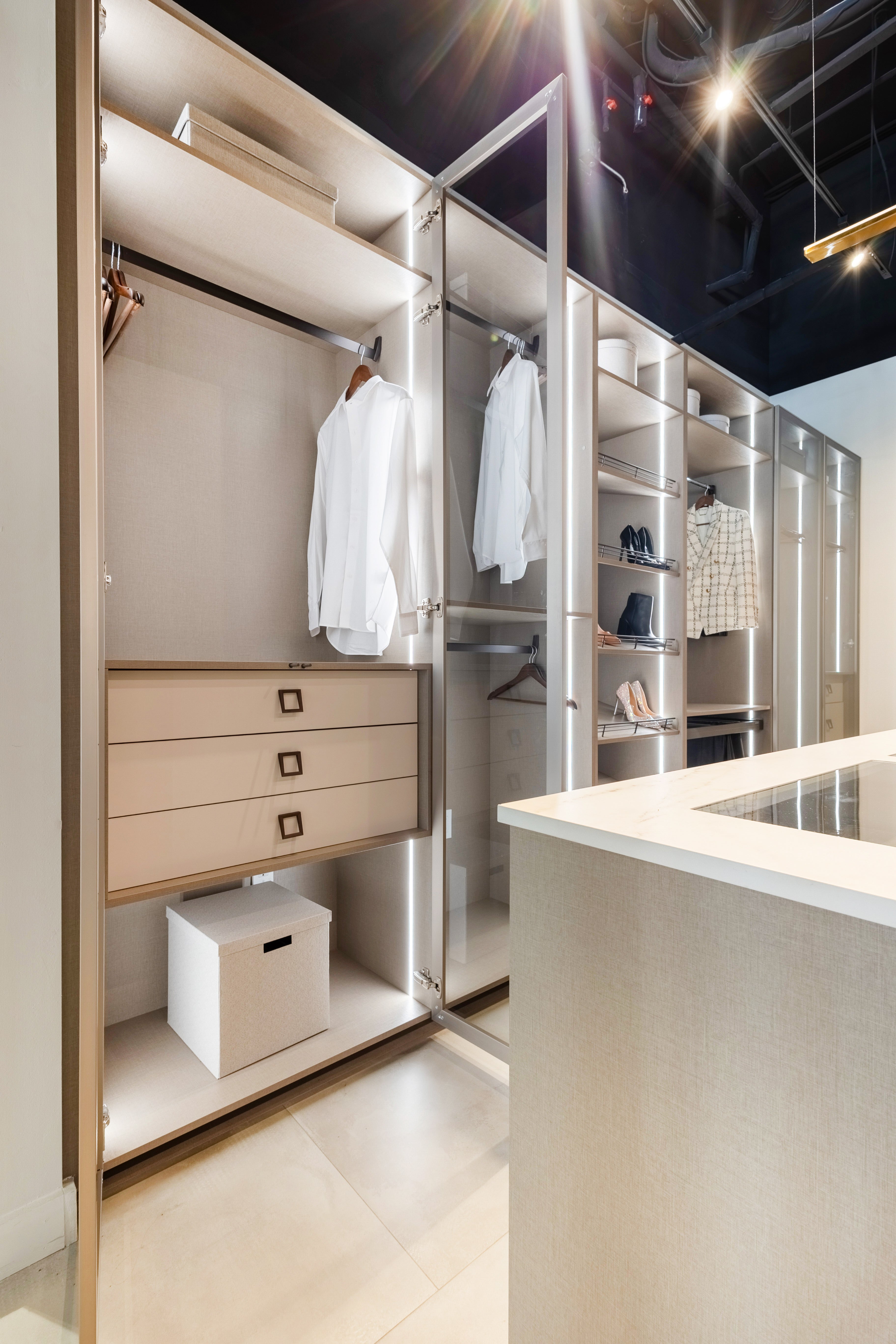 Azzurri Casa Modern Complete Closet System with Island