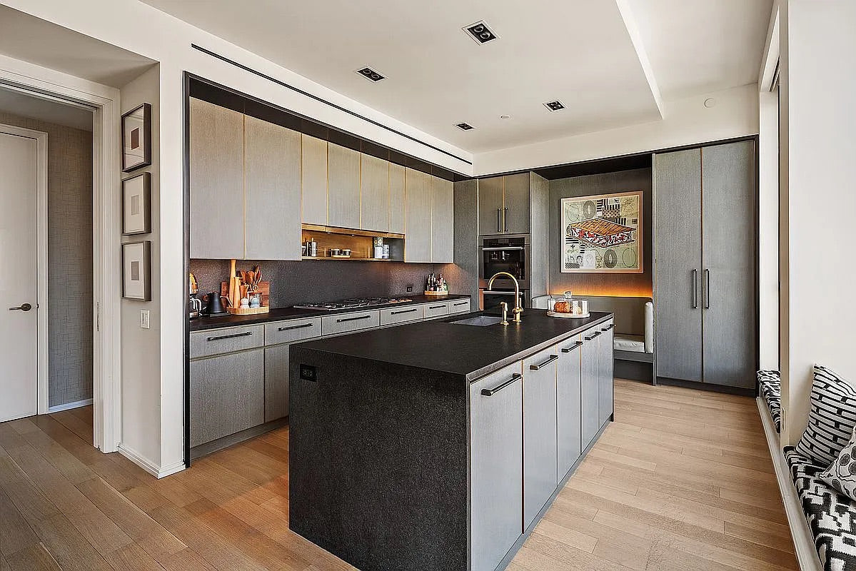 Thomas Juul-Hansen Modern Grey Oak Kitchen with Island & Miele Appliances