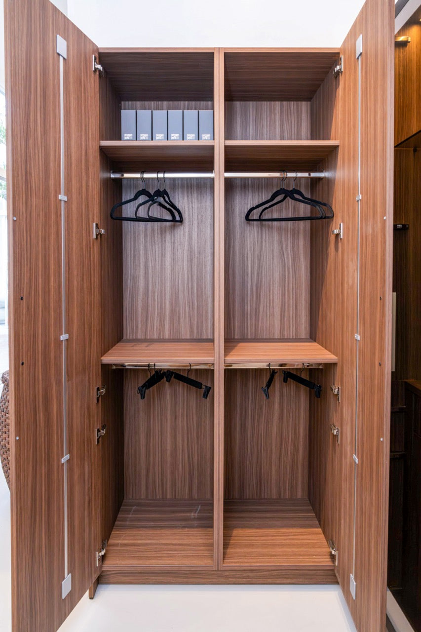 Poggenpohl Campania Mocca Decor Vertical Grain Wardrobe Closet System