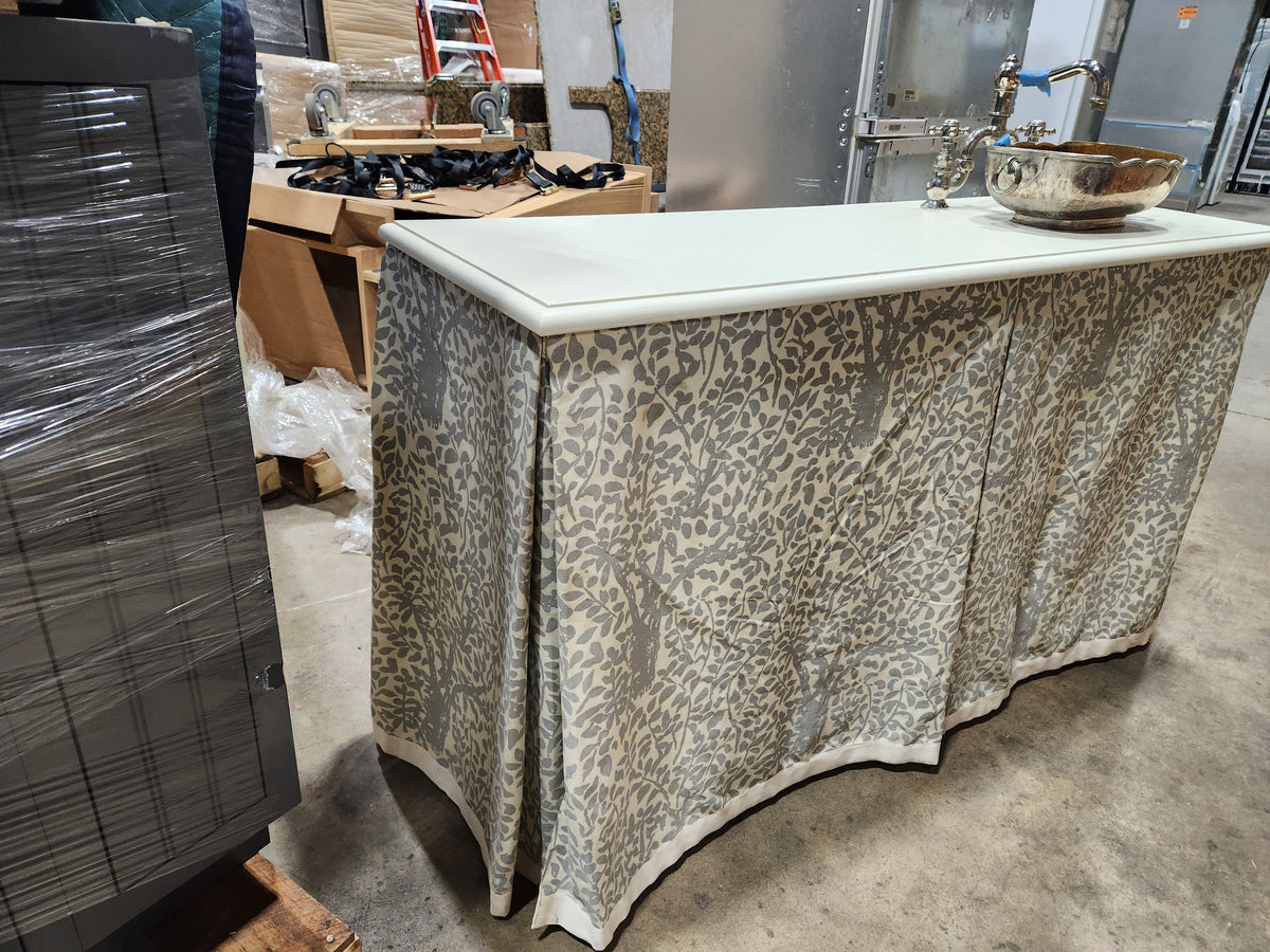 Custom 55" Distressed Wood Vanity with Sink & Faucet
