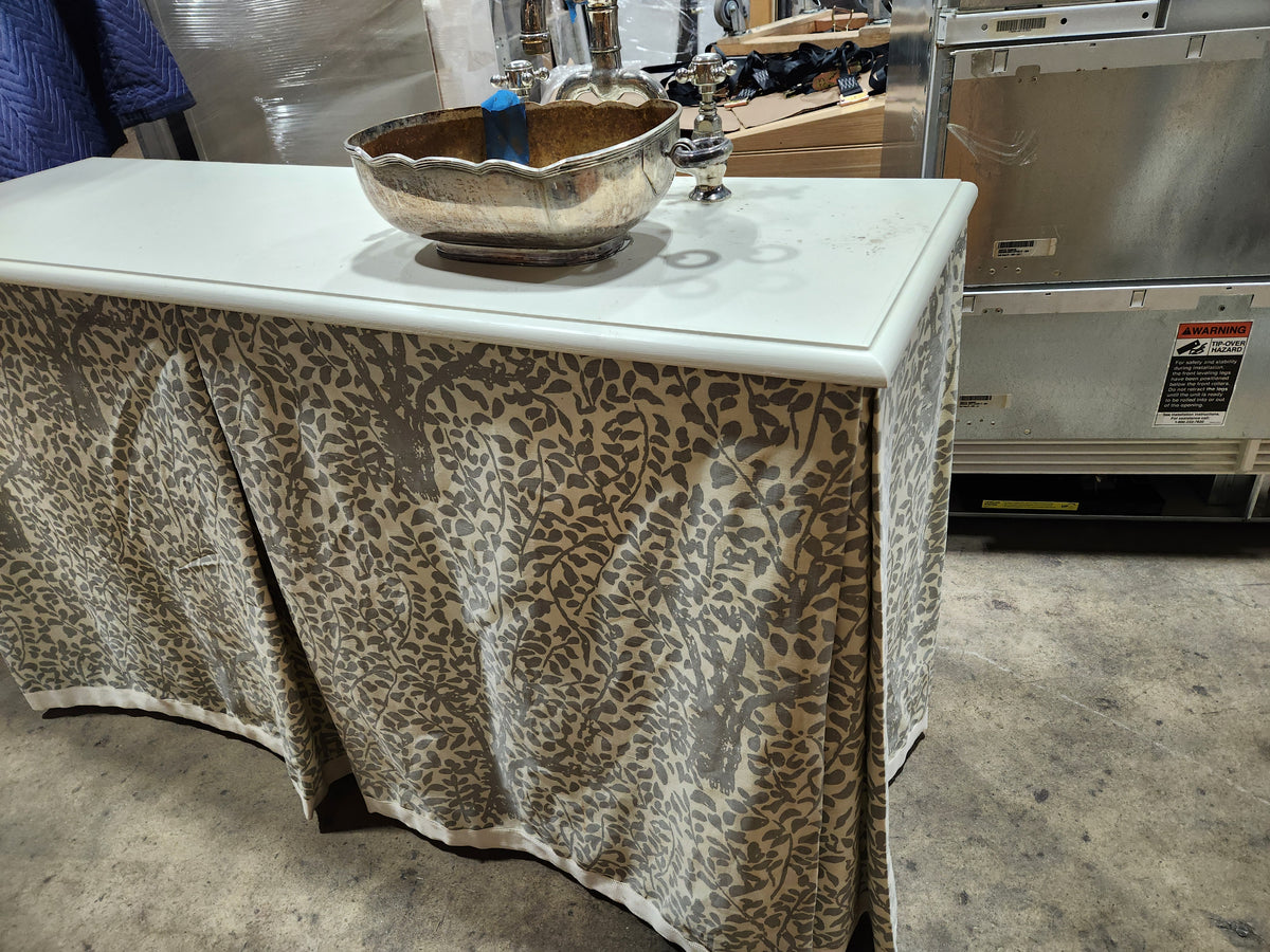 Custom 55" Distressed Wood Vanity with Sink & Faucet