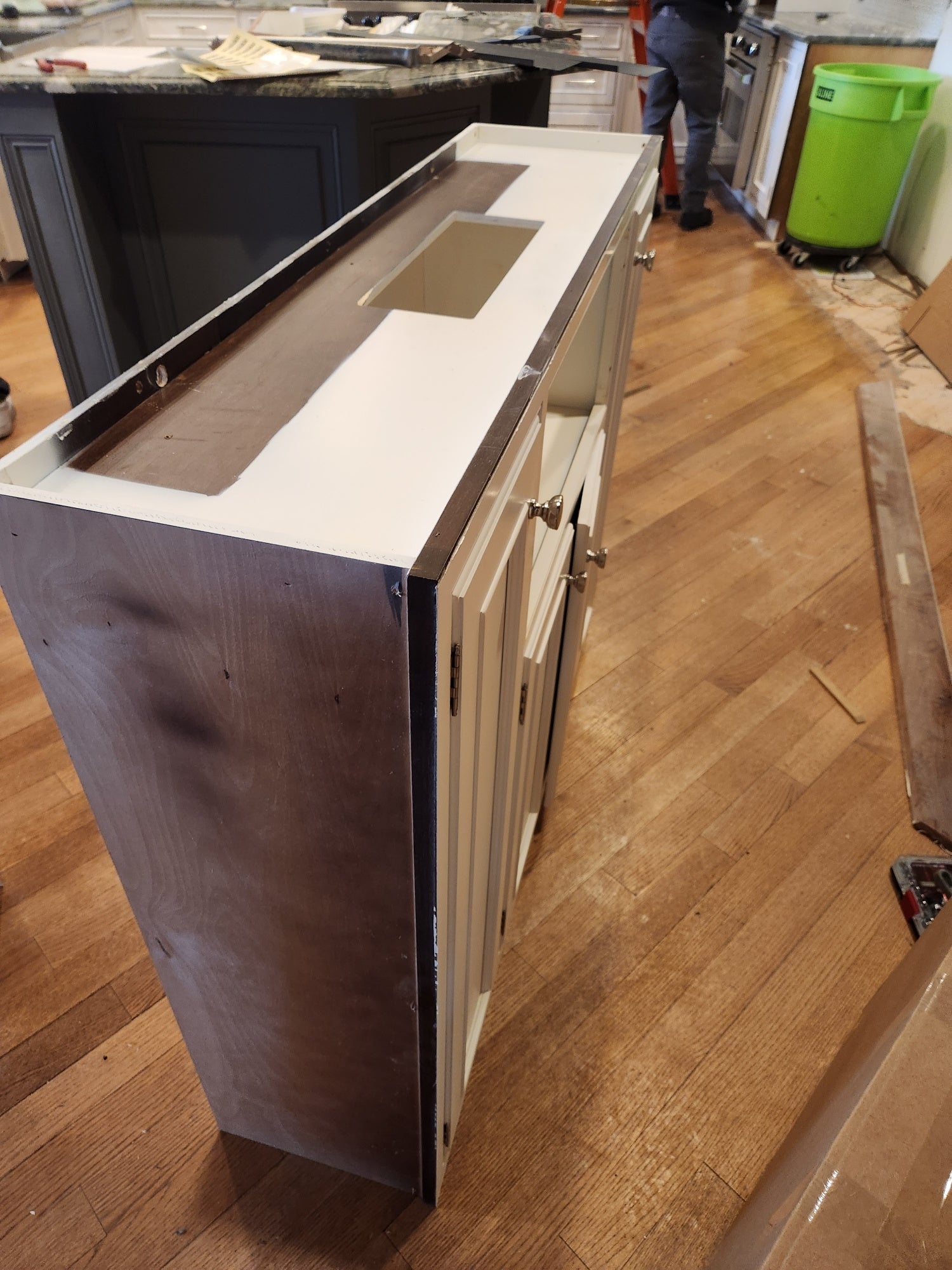 Kountry Kraft Traditional White Kitchen with Island, Granite Countertops & Appliances