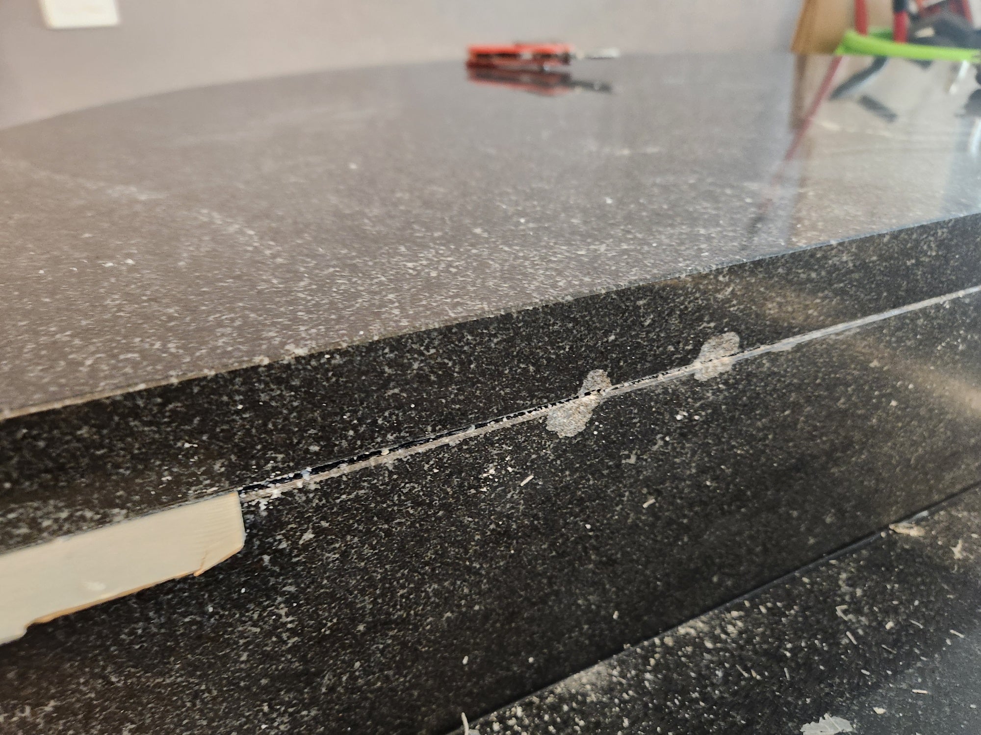 Cesar Modern Glossy White Kitchen with Black Granite Countertops & Appliances