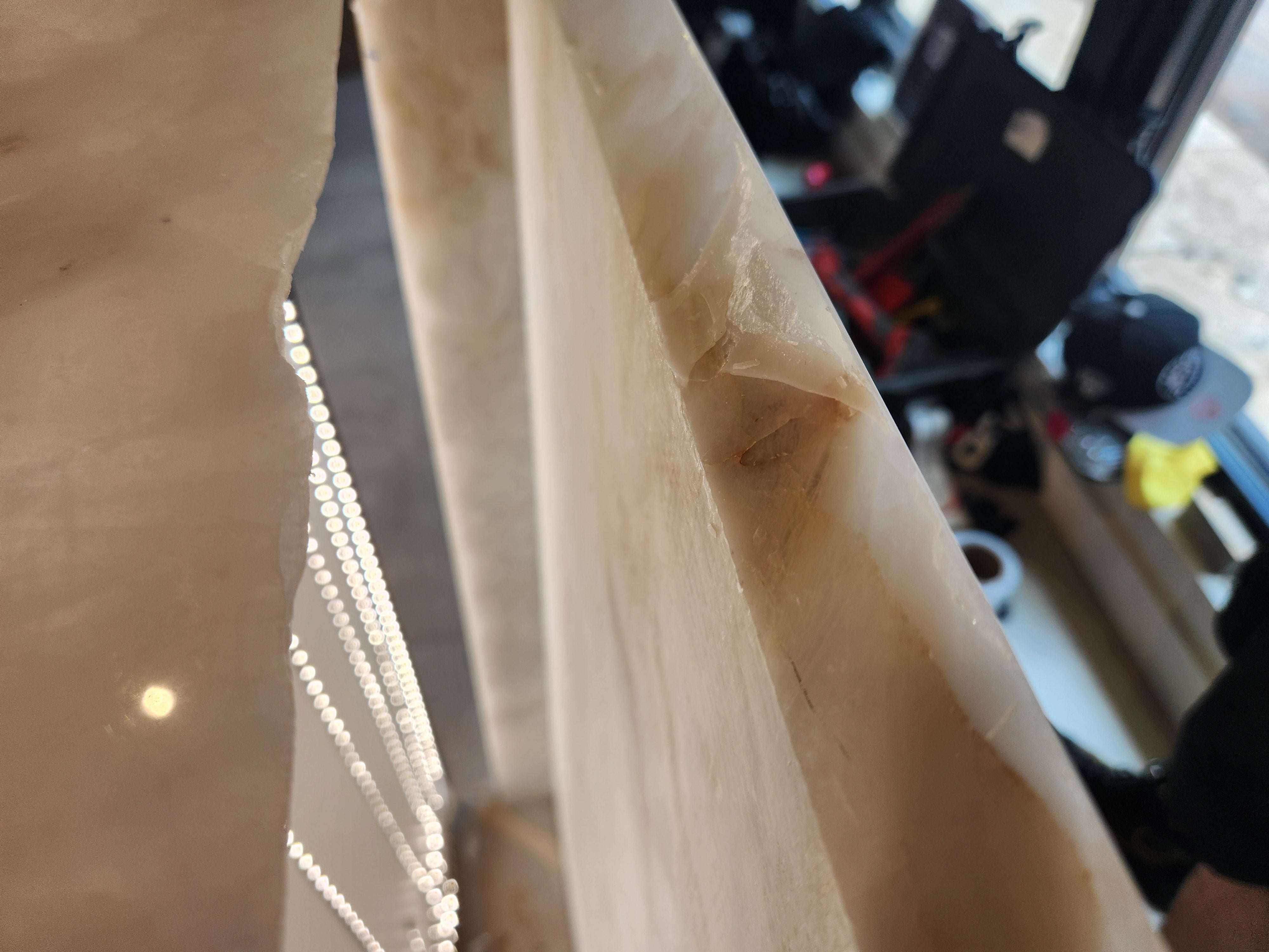 Azzurri Casa Modern Wood Paneled Wet Wine Bar with Wine Wall and Onyx Countertops