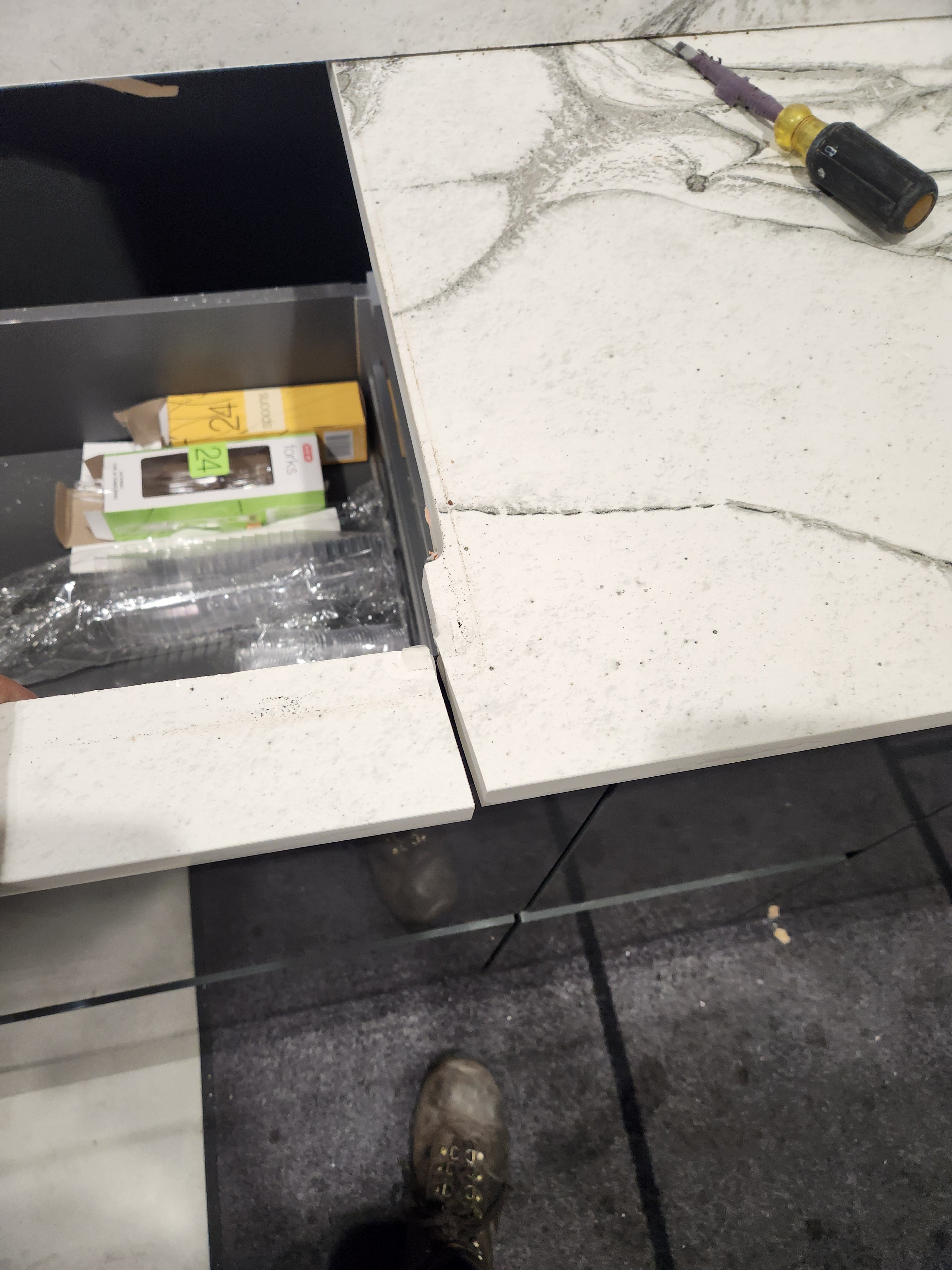 Azzurri Casa Glossy Grey & White Kitchen with Dekton Countertops and ZLINE Appliances