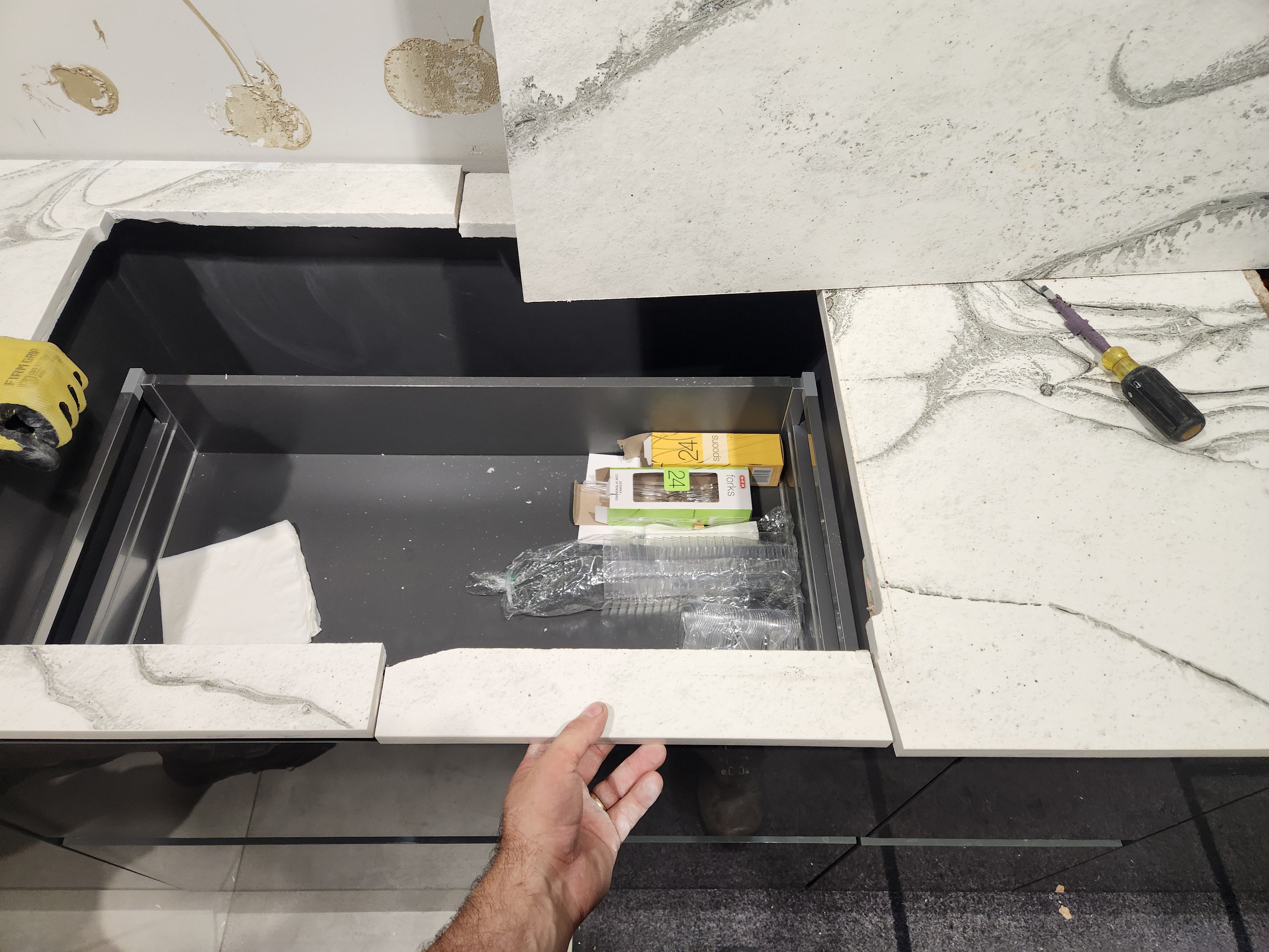 Azzurri Casa Glossy Grey & White Kitchen with Dekton Countertops and ZLINE Appliances