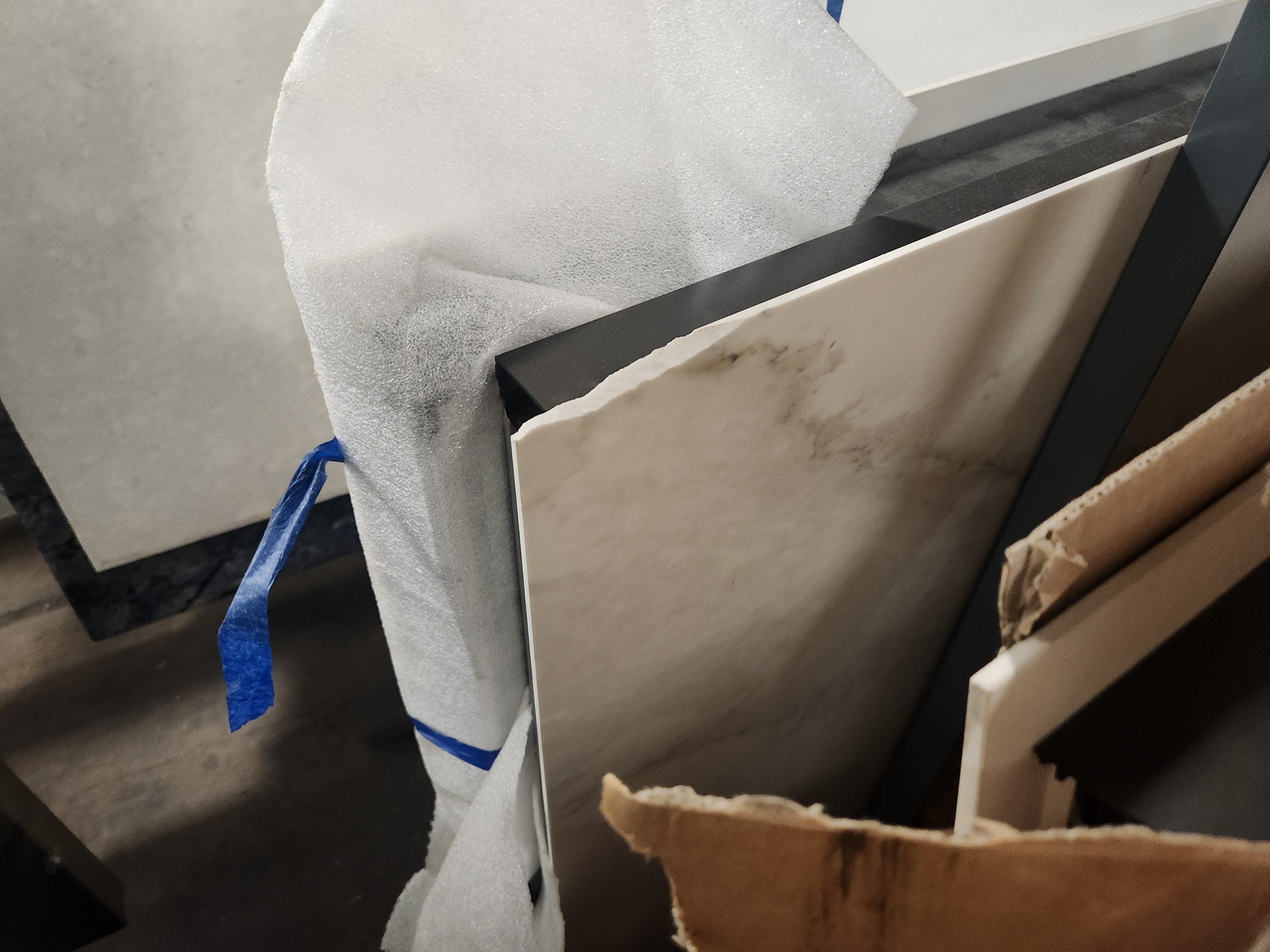 Poliform Phoenix Multi-Tone Modern Kitchen with Artex Island, Stone Countertops and Miele Appliances