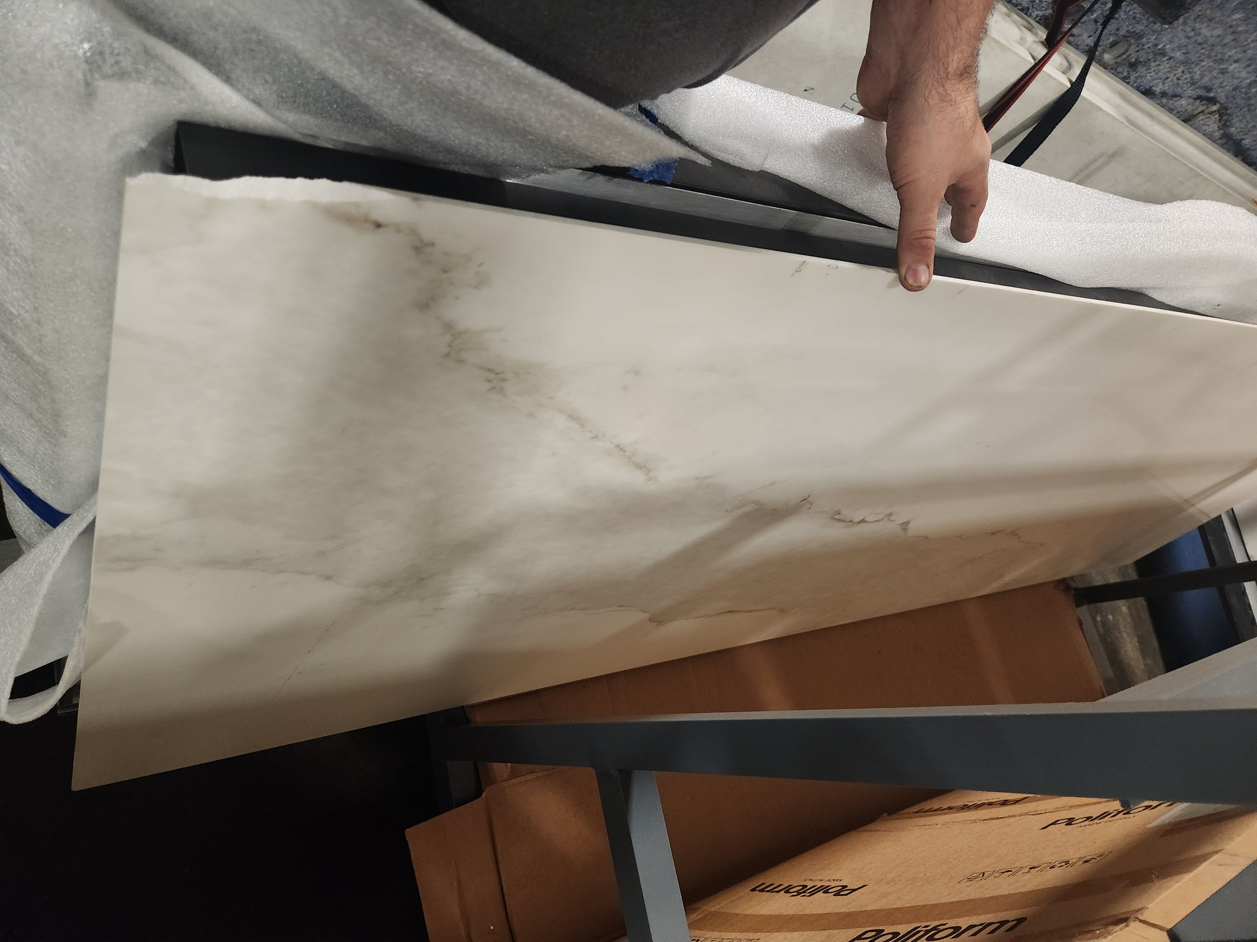 Poliform Phoenix Multi-Tone Modern Kitchen with Artex Island, Stone Countertops and Miele Appliances