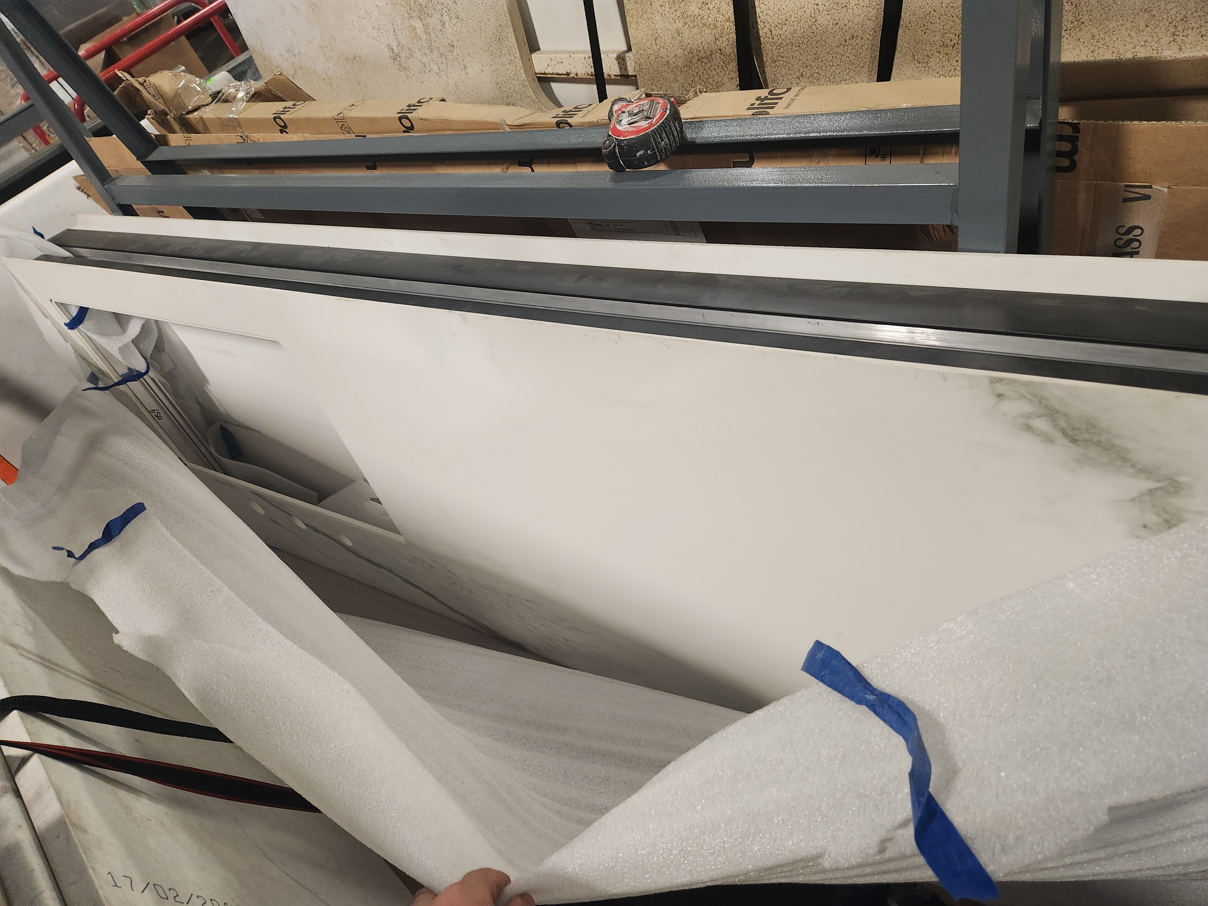 Poliform Phoenix Multi-Tone Modern Kitchen with Artex Island, Stone Countertops and Miele Appliances