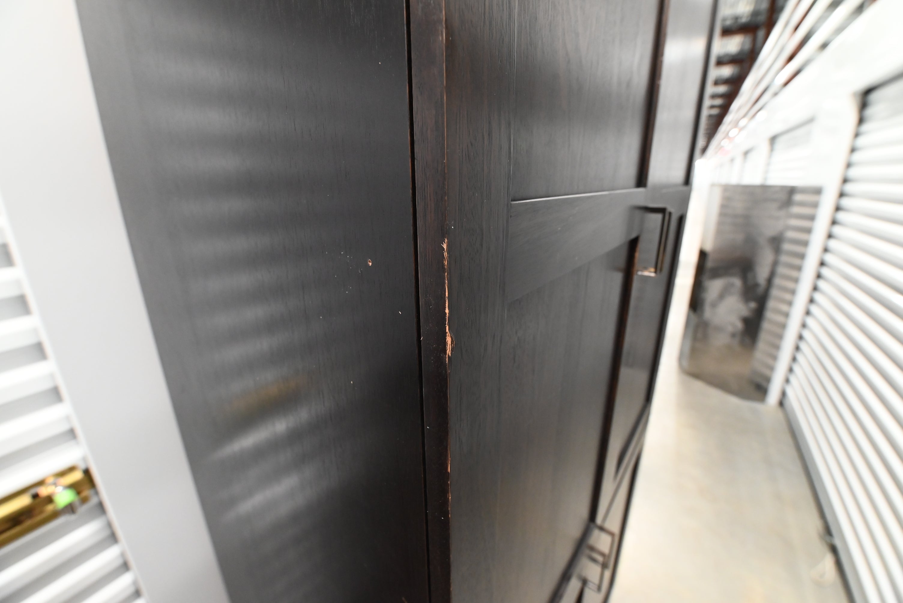 Transitional Dark Wooden Brown Kitchen with Island, Marble Countertops & Luxury Appliances