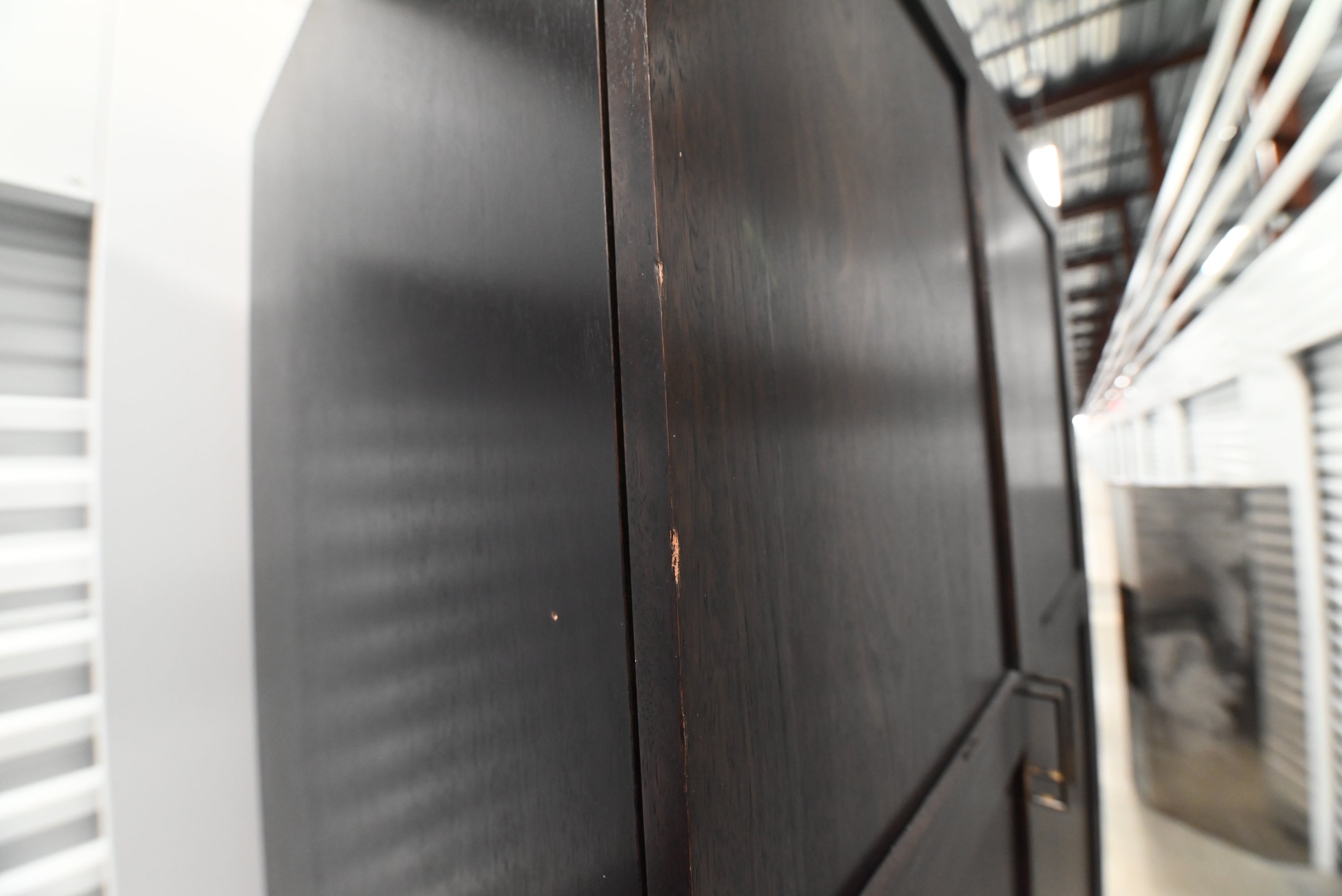 Transitional Dark Wooden Brown Kitchen with Island, Marble Countertops & Luxury Appliances