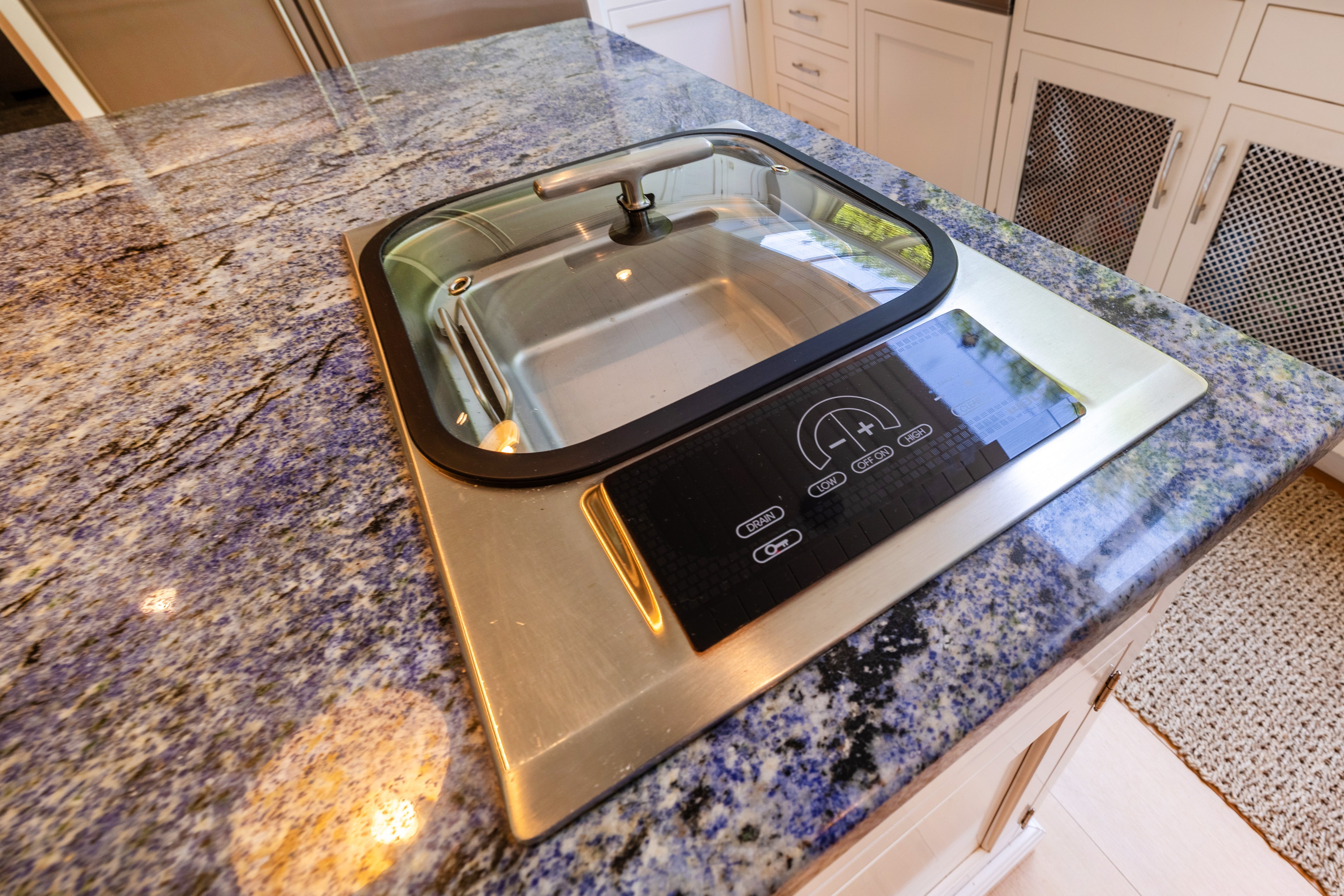 Plain & Fancy Transitional White Kitchen with Island, Countertops and Wolf & Sub-Zero Appliances