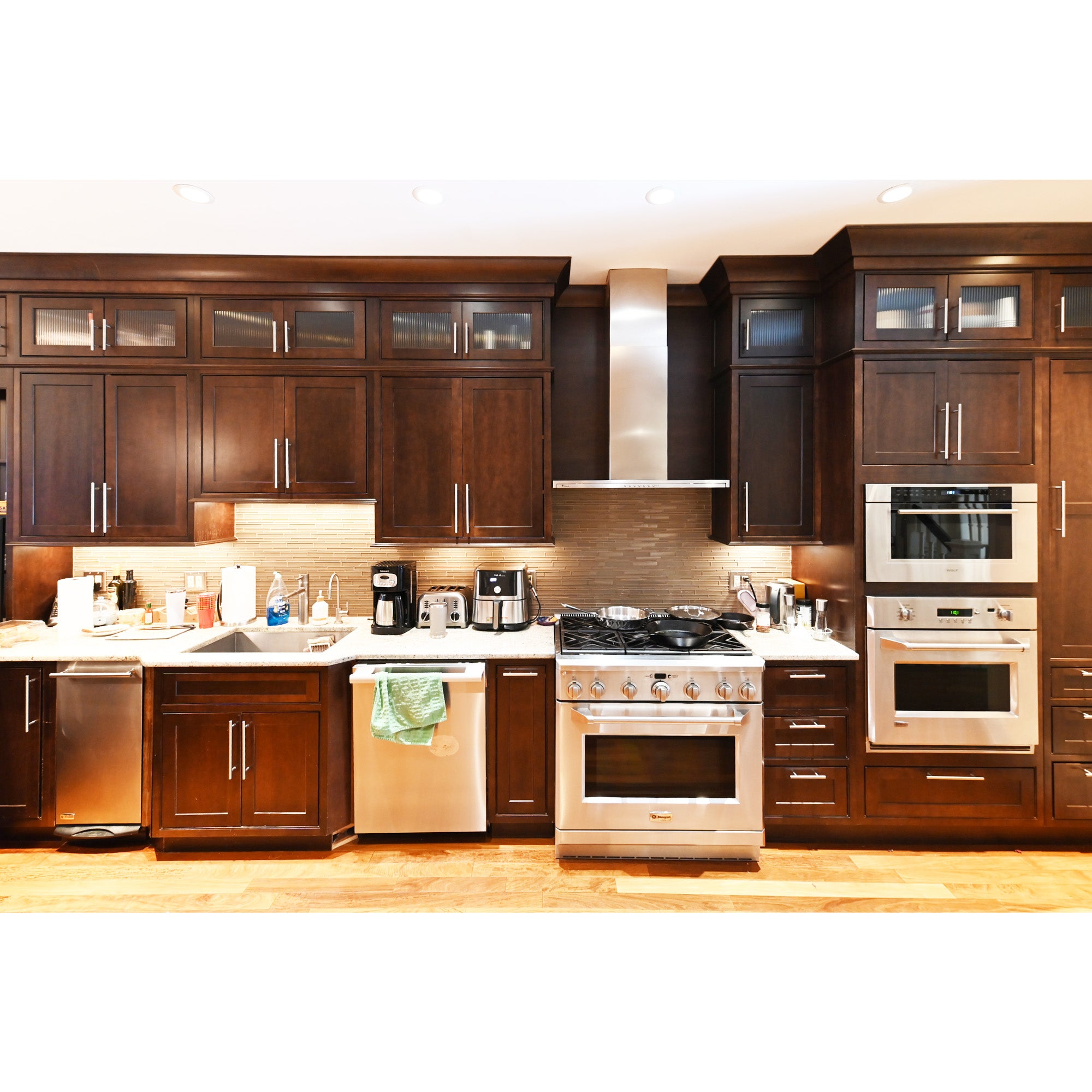Custom Dignified Chestnut Transitional Pre-Owned Kitchen