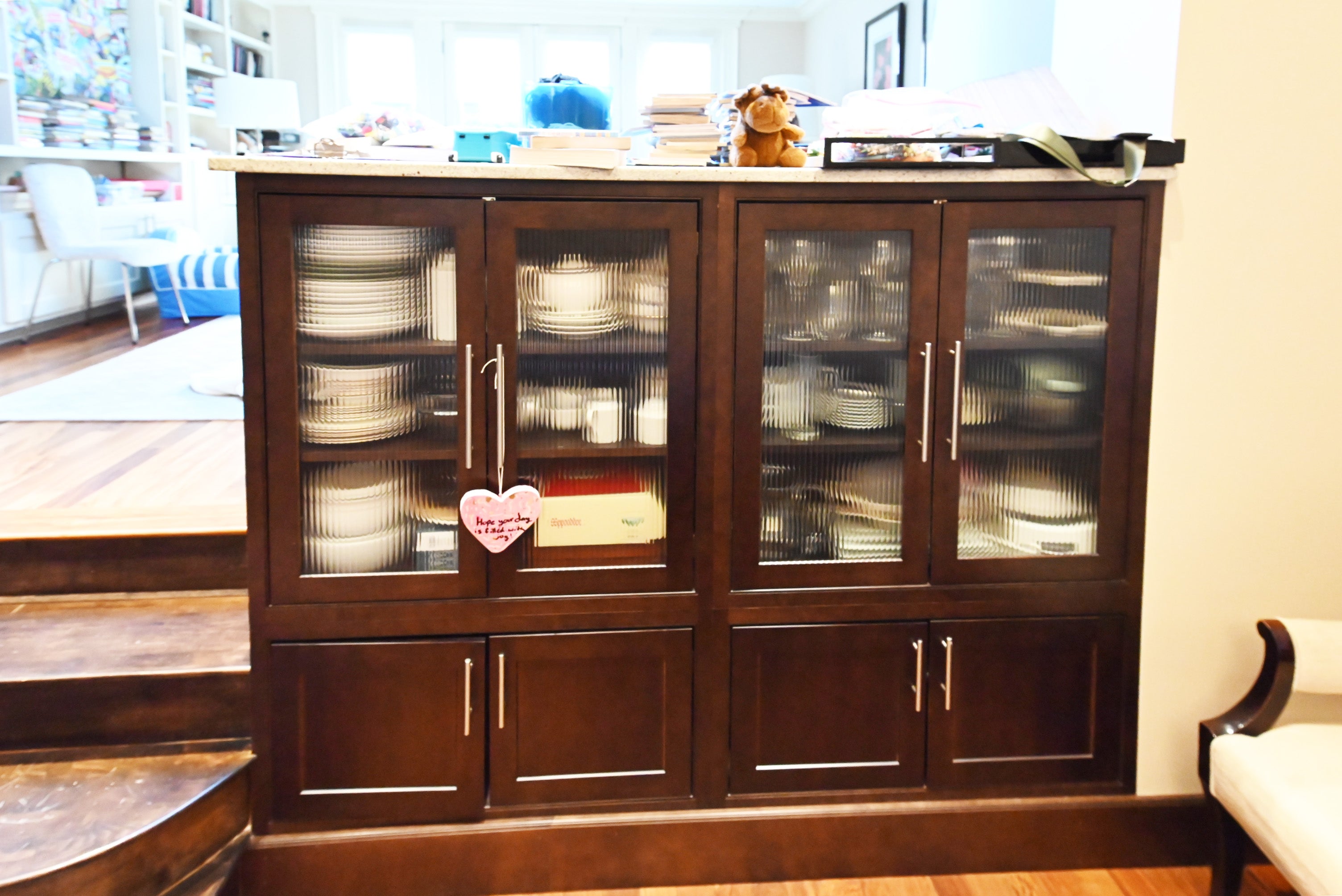 Custom Dignified Chestnut Transitional Pre-Owned Kitchen