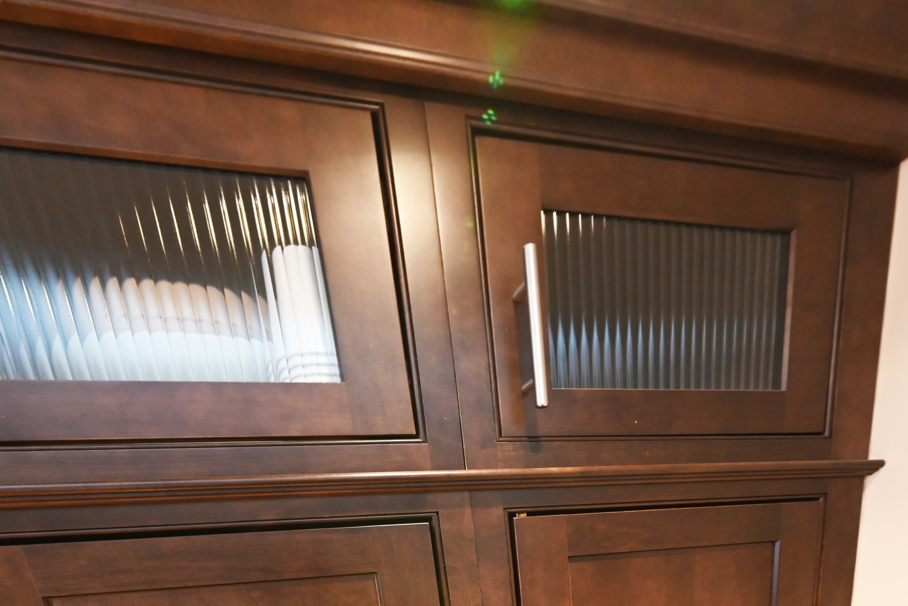 Custom Dignified Chestnut Transitional Pre-Owned Kitchen