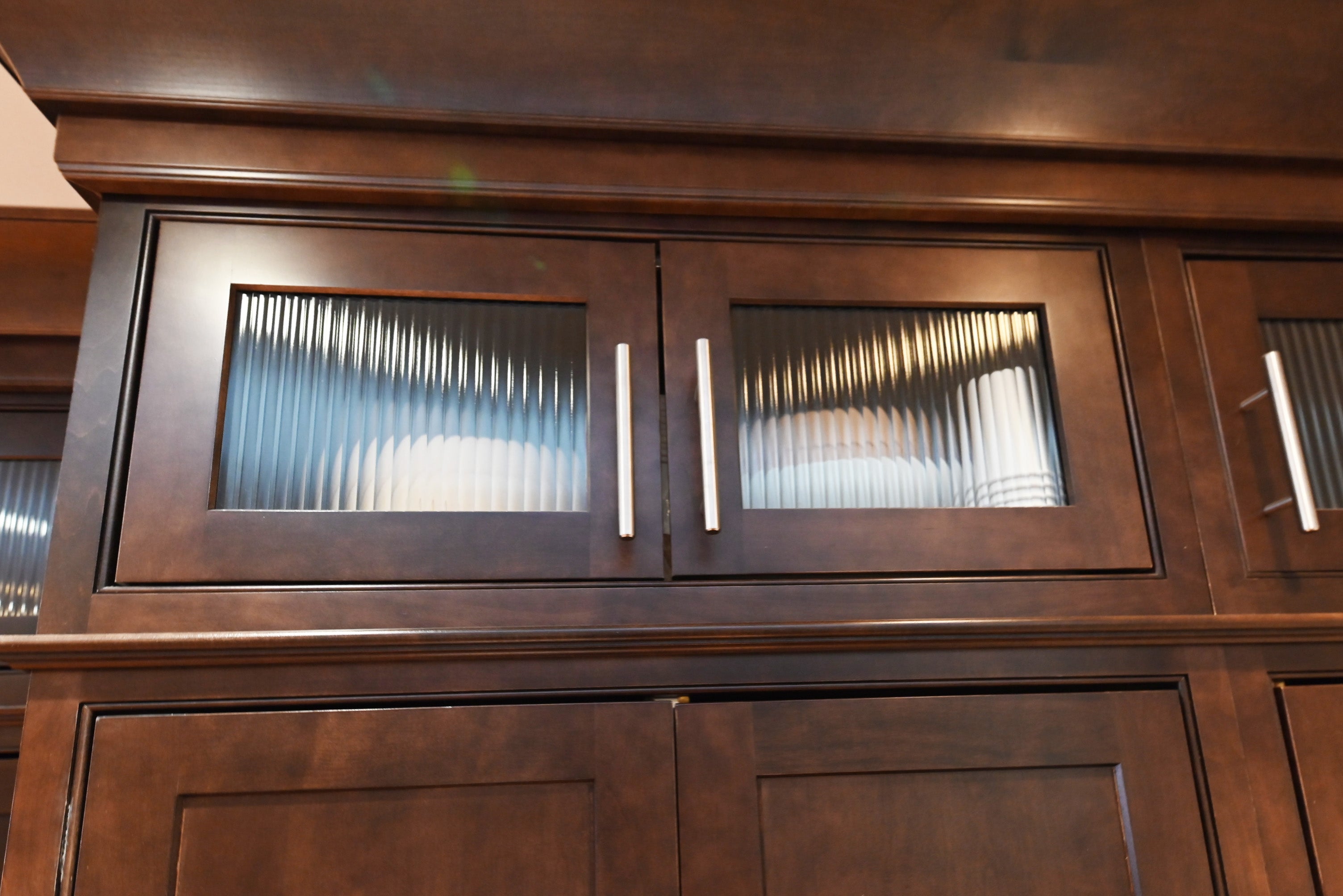 Custom Dignified Chestnut Transitional Pre-Owned Kitchen