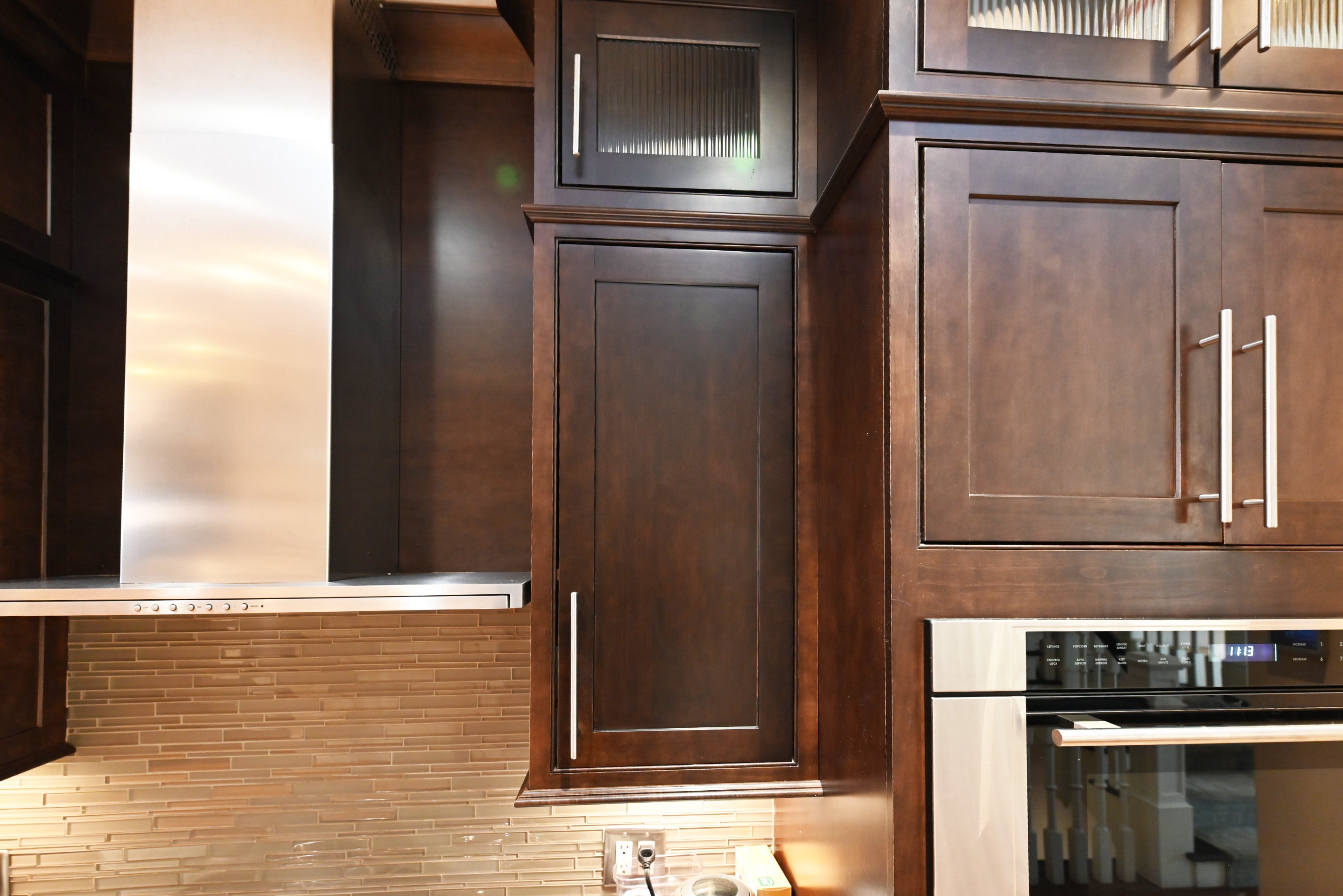 Custom Dignified Chestnut Transitional Pre-Owned Kitchen