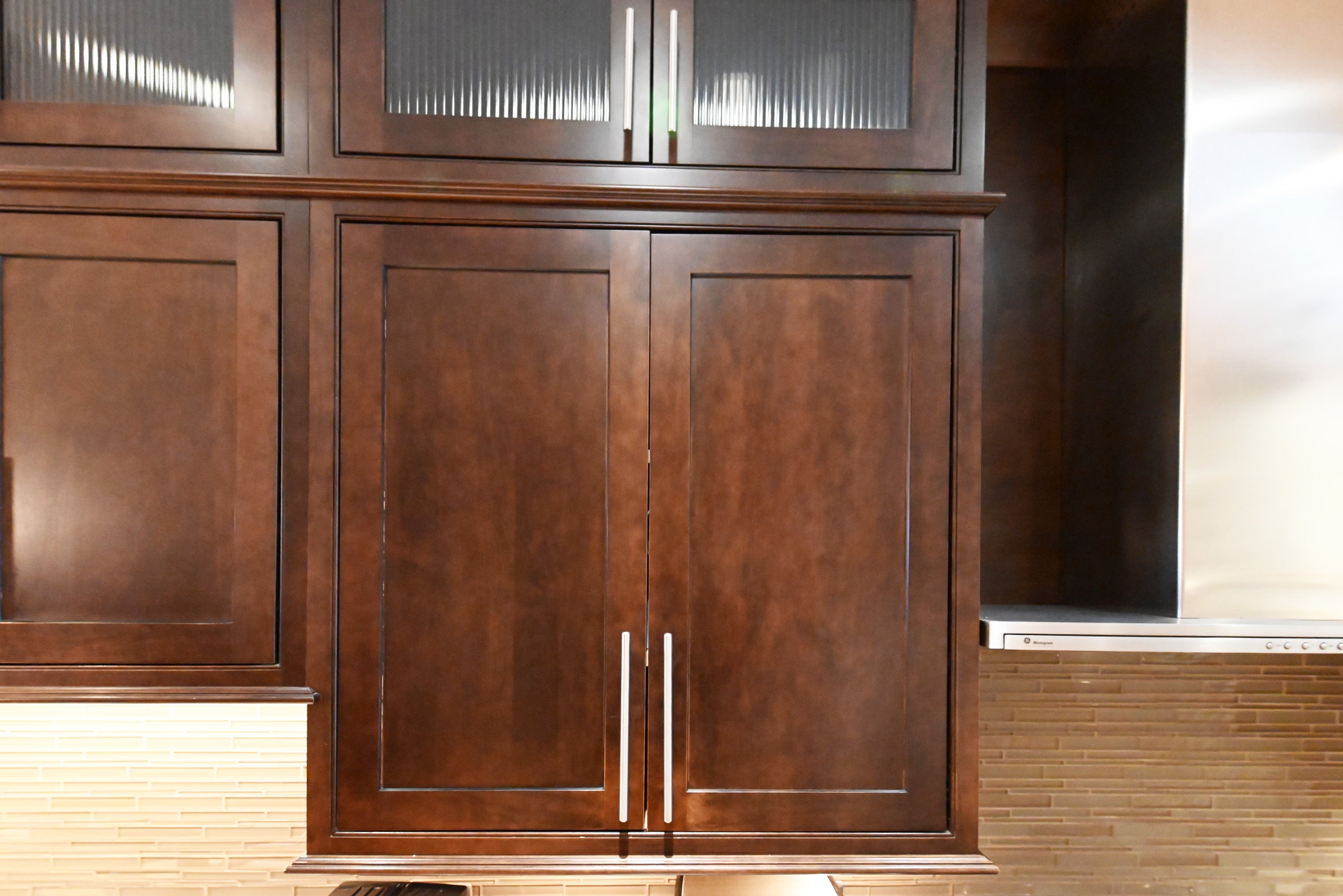Custom Dignified Chestnut Transitional Pre-Owned Kitchen