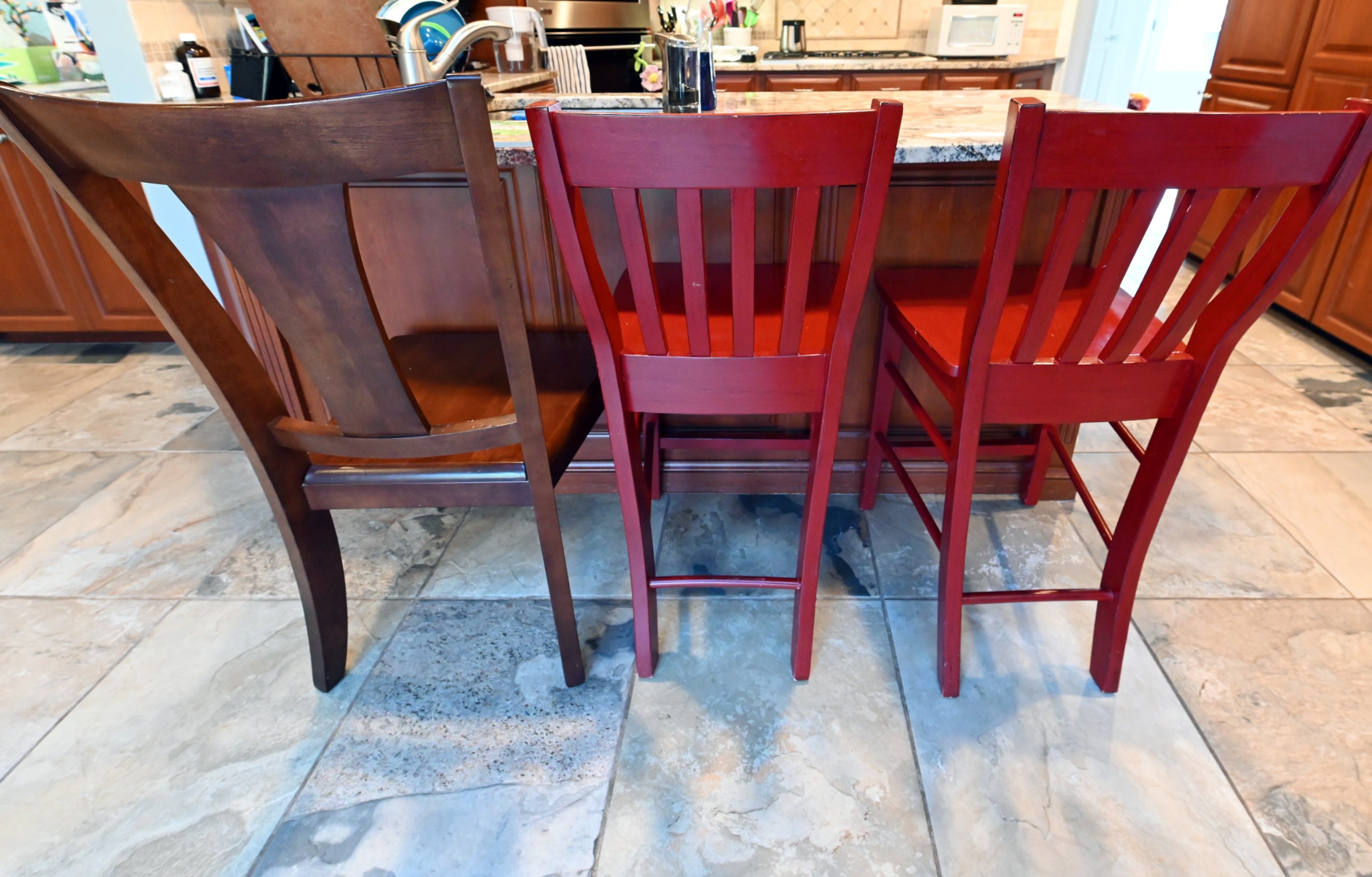 Ackley Cabinet Timeless Cherry & Stainless Traditional Pre-Owned Kitchen