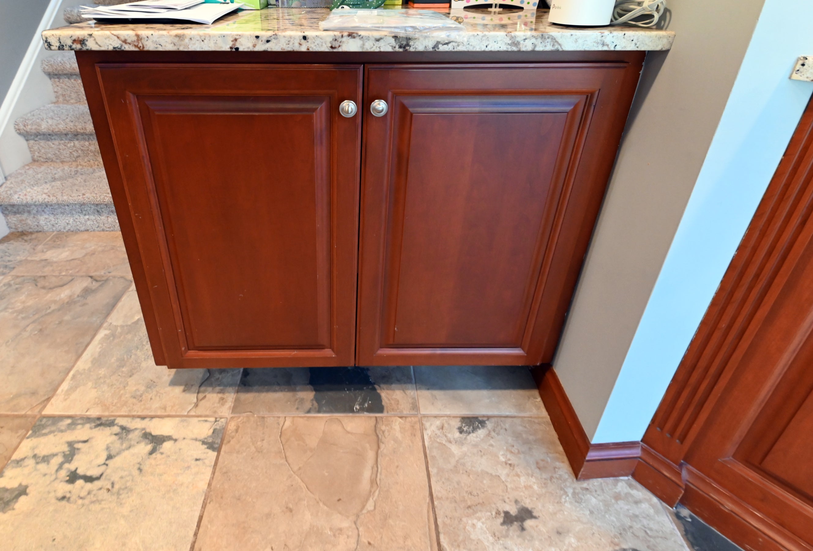 Ackley Cabinet Timeless Cherry & Stainless Traditional Pre-Owned Kitchen