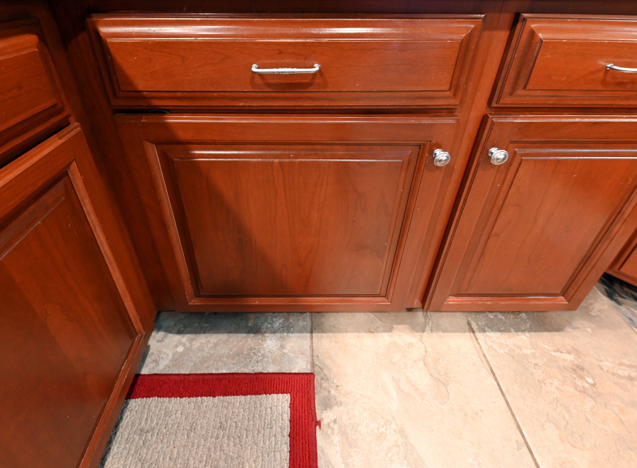 Ackley Cabinet Timeless Cherry & Stainless Traditional Pre-Owned Kitchen