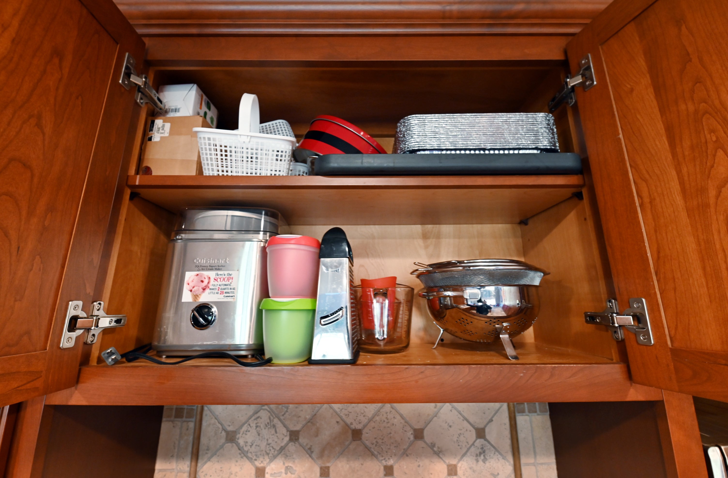 Ackley Cabinet Timeless Cherry & Stainless Traditional Pre-Owned Kitchen