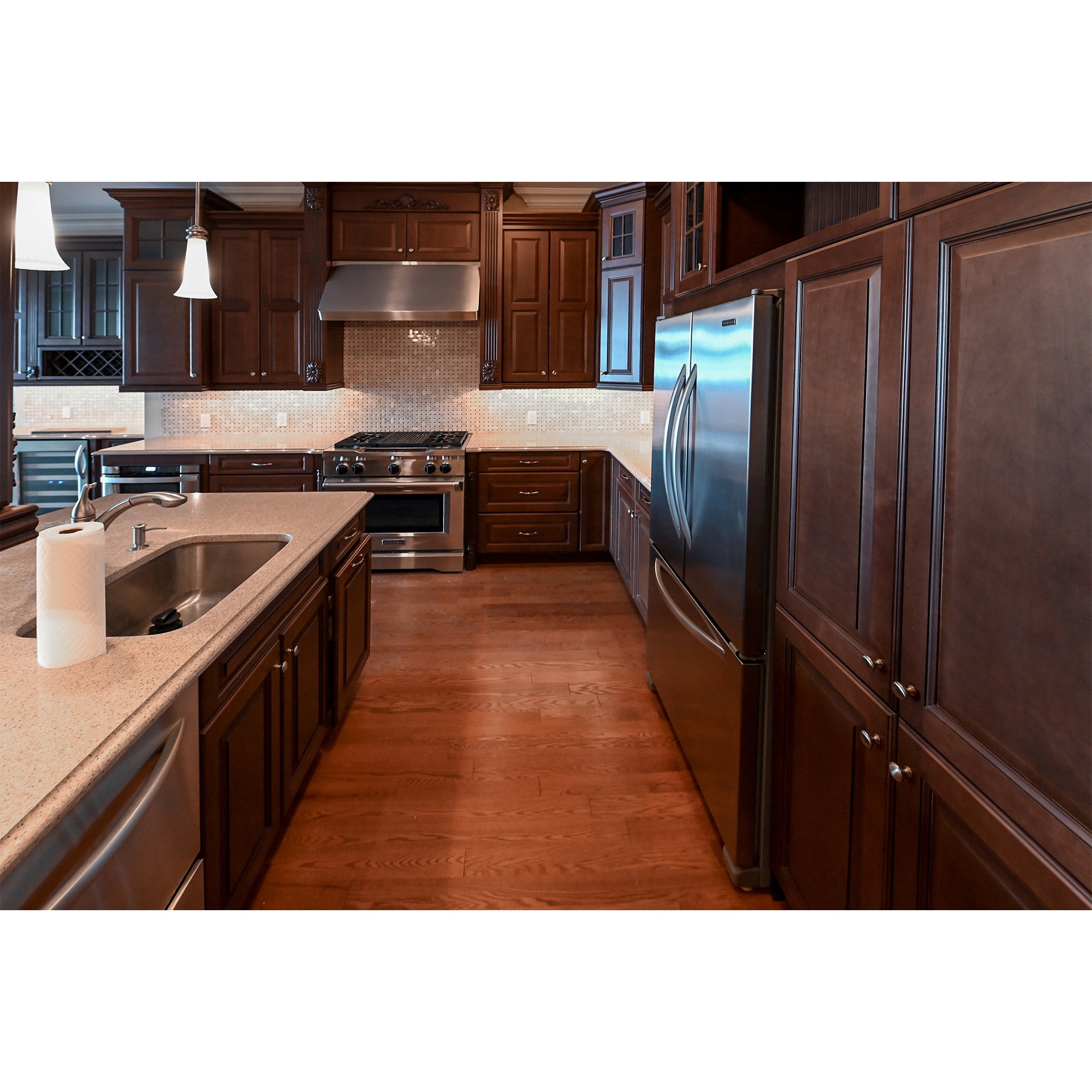 Chocolate European Coffee Traditional Pre-Owned Kitchen W/ Dry Bar