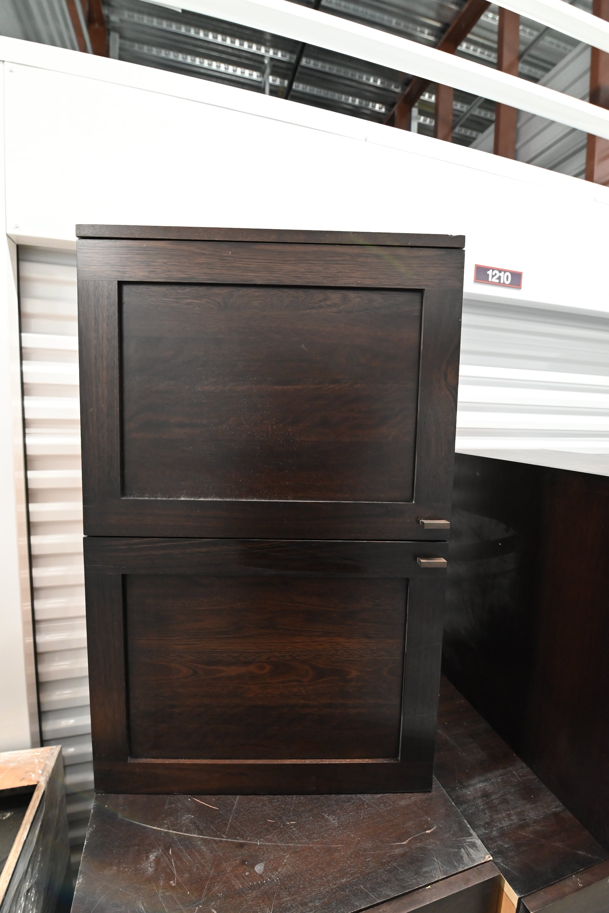 Transitional Dark Wooden Brown Kitchen with Island, Marble Countertops & Luxury Appliances