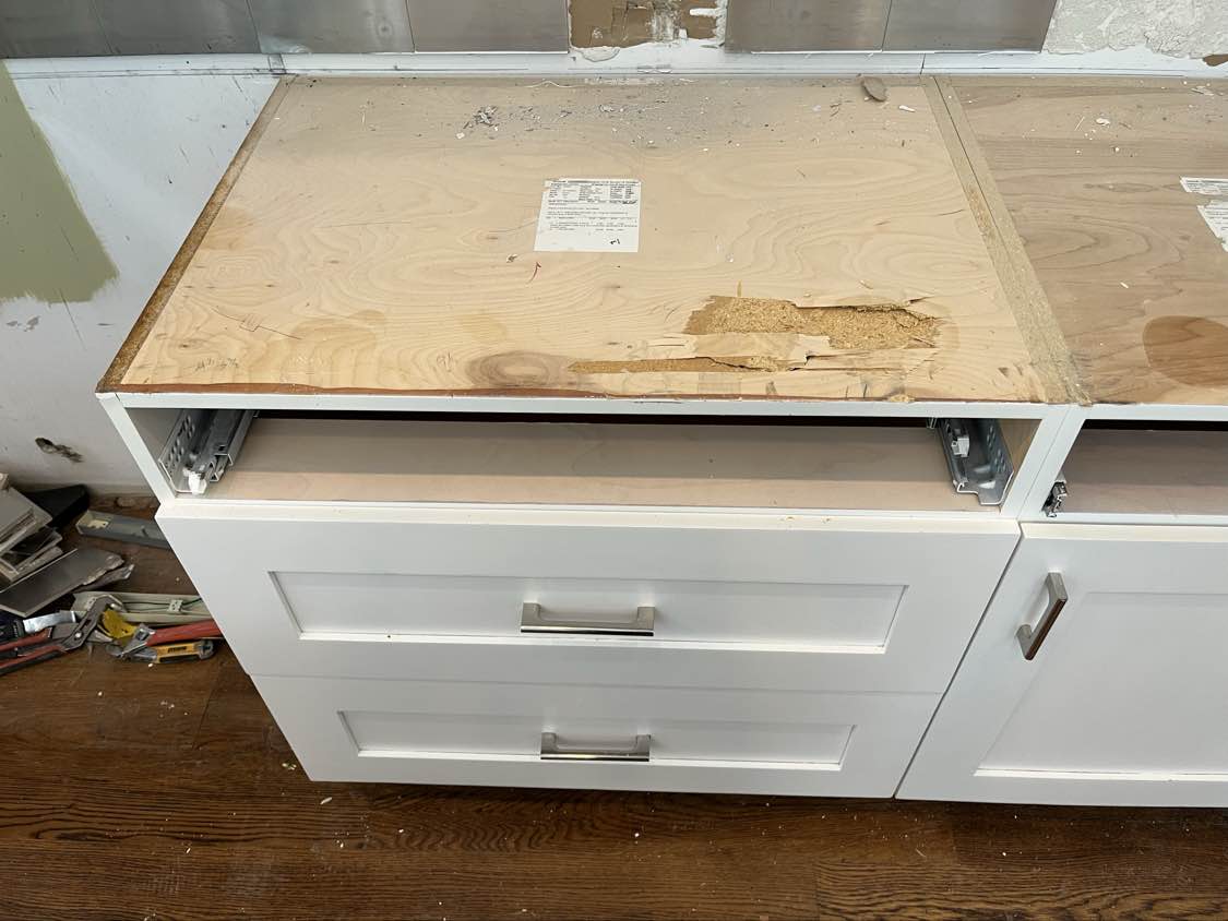 Rutt Transitional White Kitchen with Island, Wet Bar, Granite Countertops & Appliances