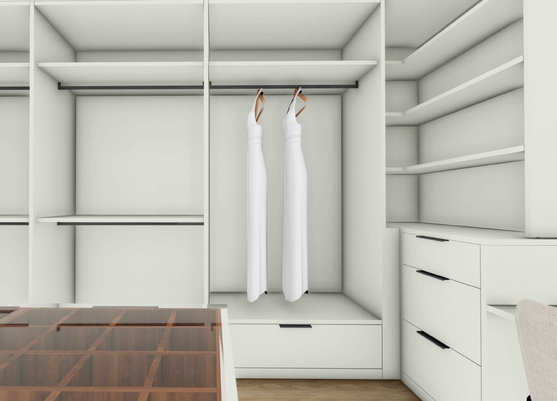 Composit modern hemp primo fiore wardrobe closet system in light grey