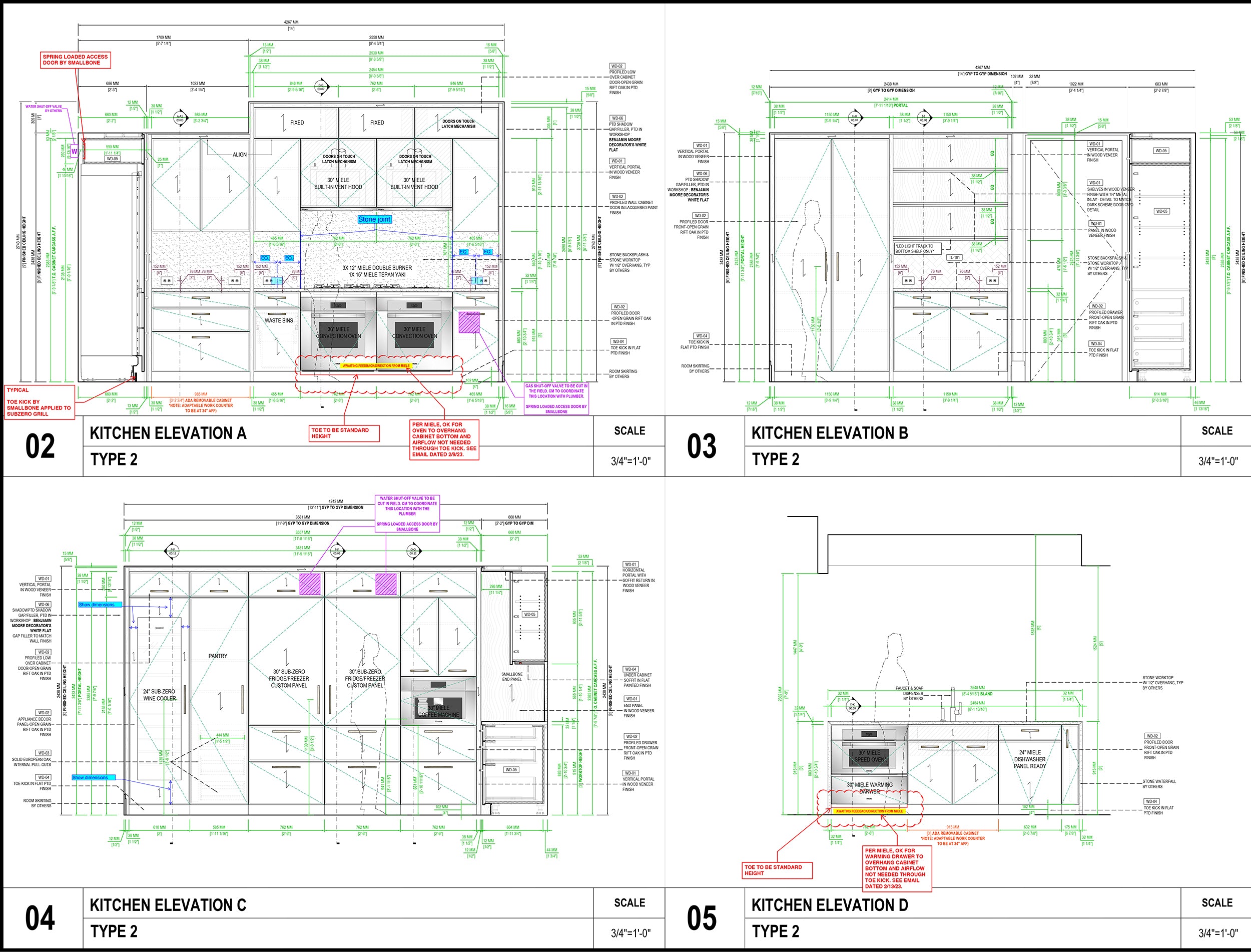 Smallbone Transitional White Oak Kitchen with Island - Cabinetry Only - New in Box