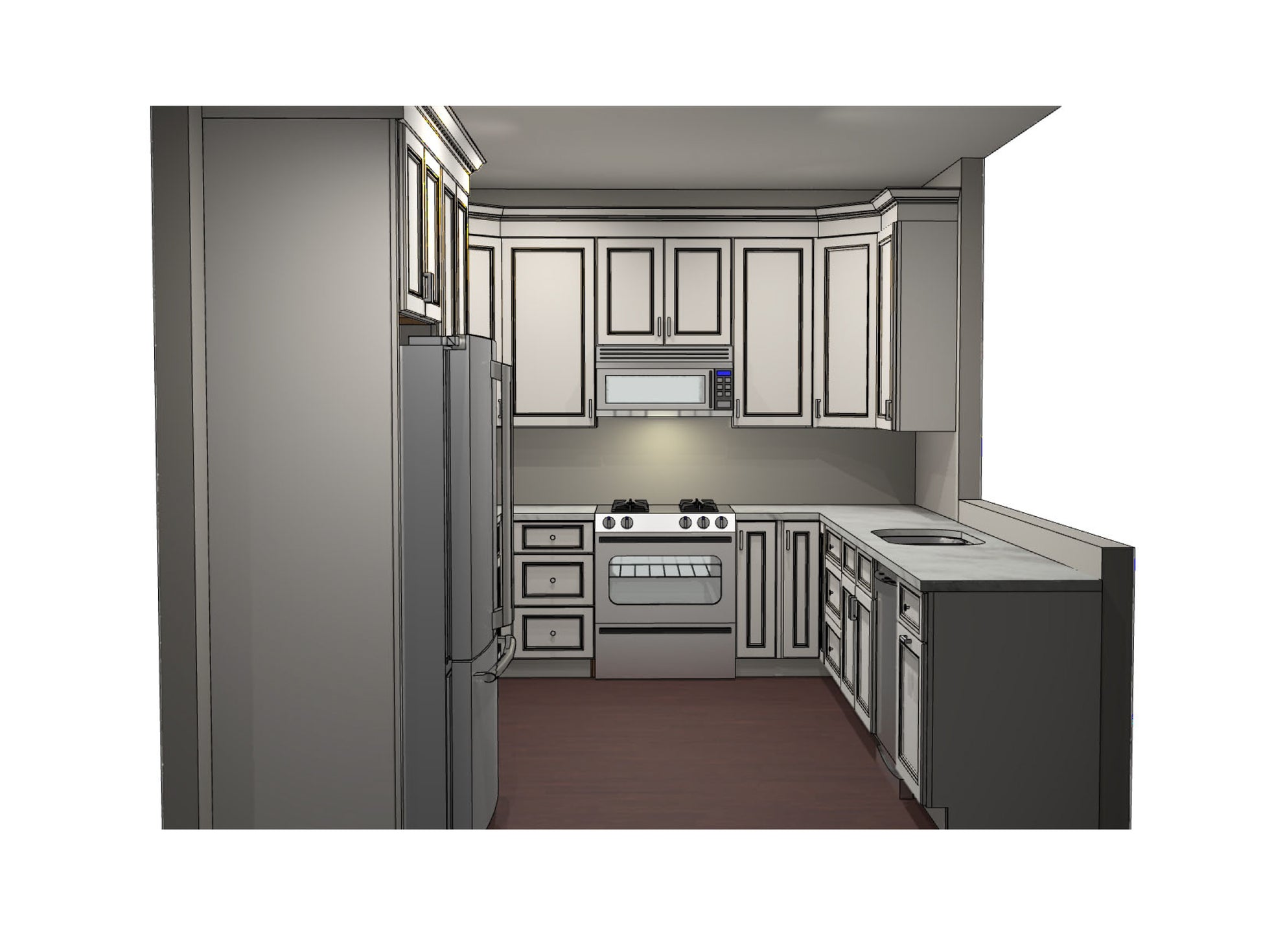 Luxury transitional kitchen suite in sophisticated dove grey finish