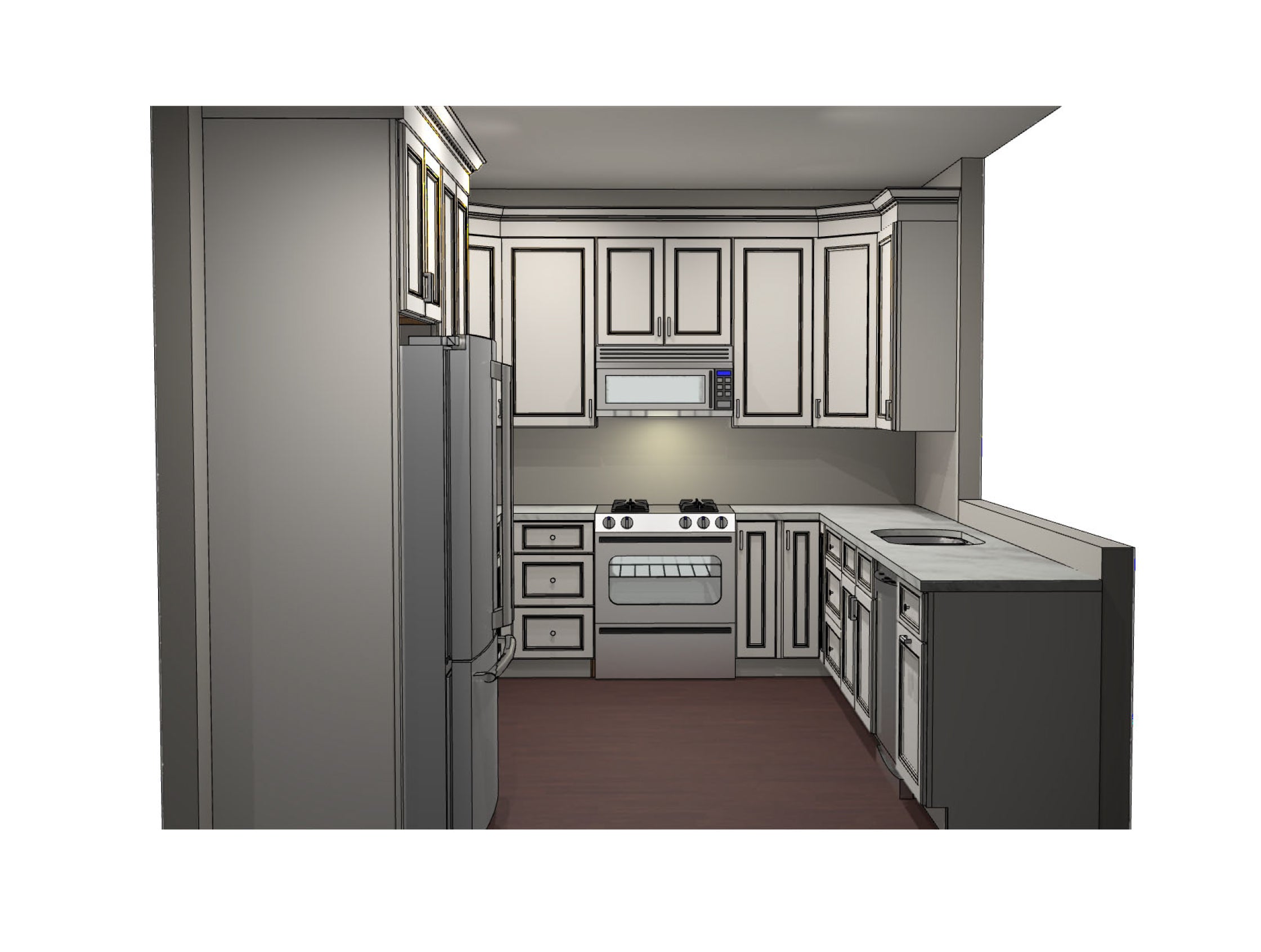 Luxury transitional kitchen suite in sophisticated dove grey finish